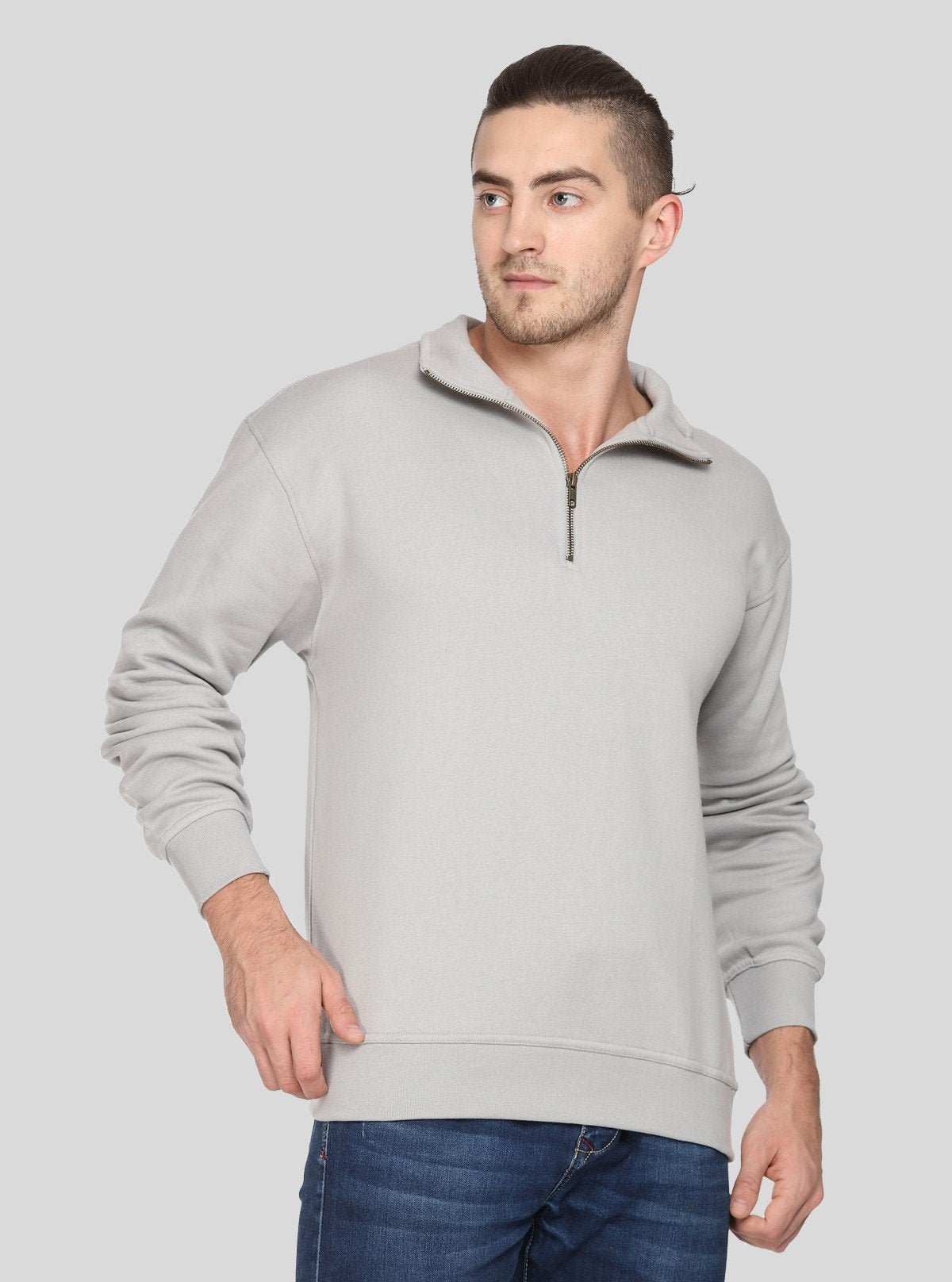 Men’s Grey Zipper Collar Cardigan – Smart Layers for Modern Comfort - Boer and Fitch