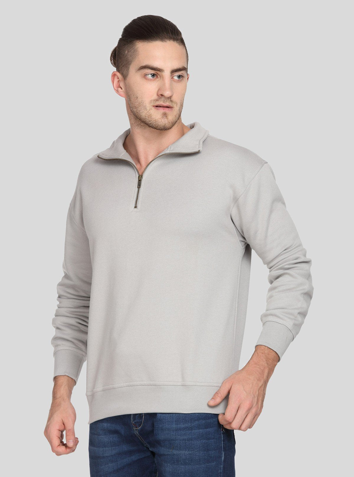 Men’s Grey Zipper Collar Cardigan – Smart Layers for Modern Comfort - Boer and Fitch