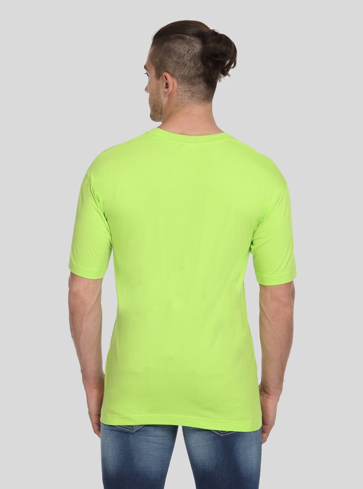 Men’s Lime Green Printed Crew Neck T-Shirt – Vibrant Streetwear Style - Boer and Fitch