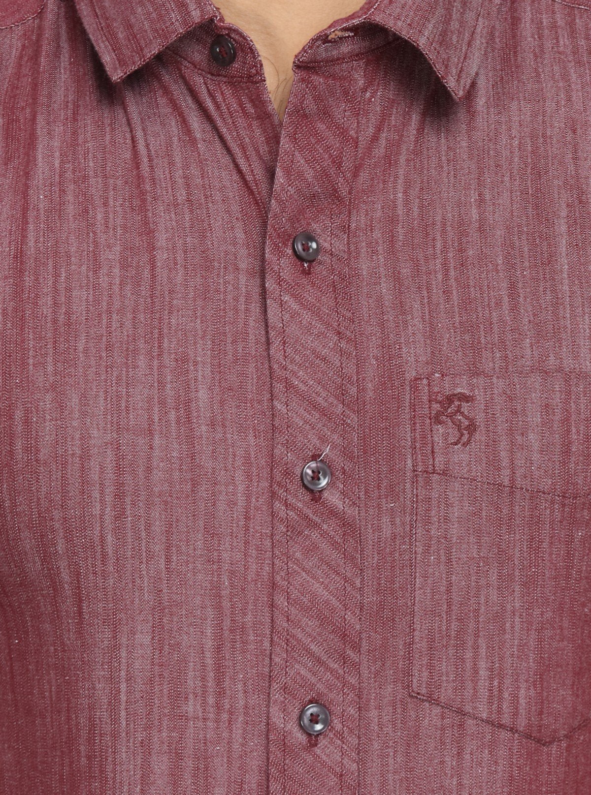 Men's Maroon Linen Blended Shirt – Sophisticated, Breathable & Stylish - Boer and Fitch