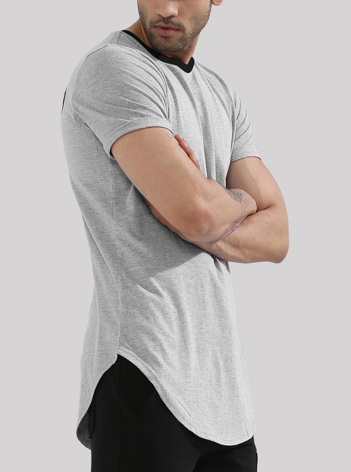 Men’s Melange Long Line Apple Cut T-Shirt – Trendy & Comfortable | Boer & Fitch - Boer and Fitch