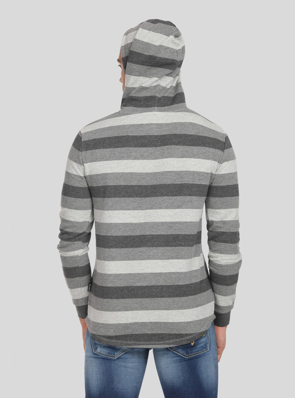 Men’s Melange Striped Hoodie – Textured Look, Modern Striped Comfort - Boer and Fitch