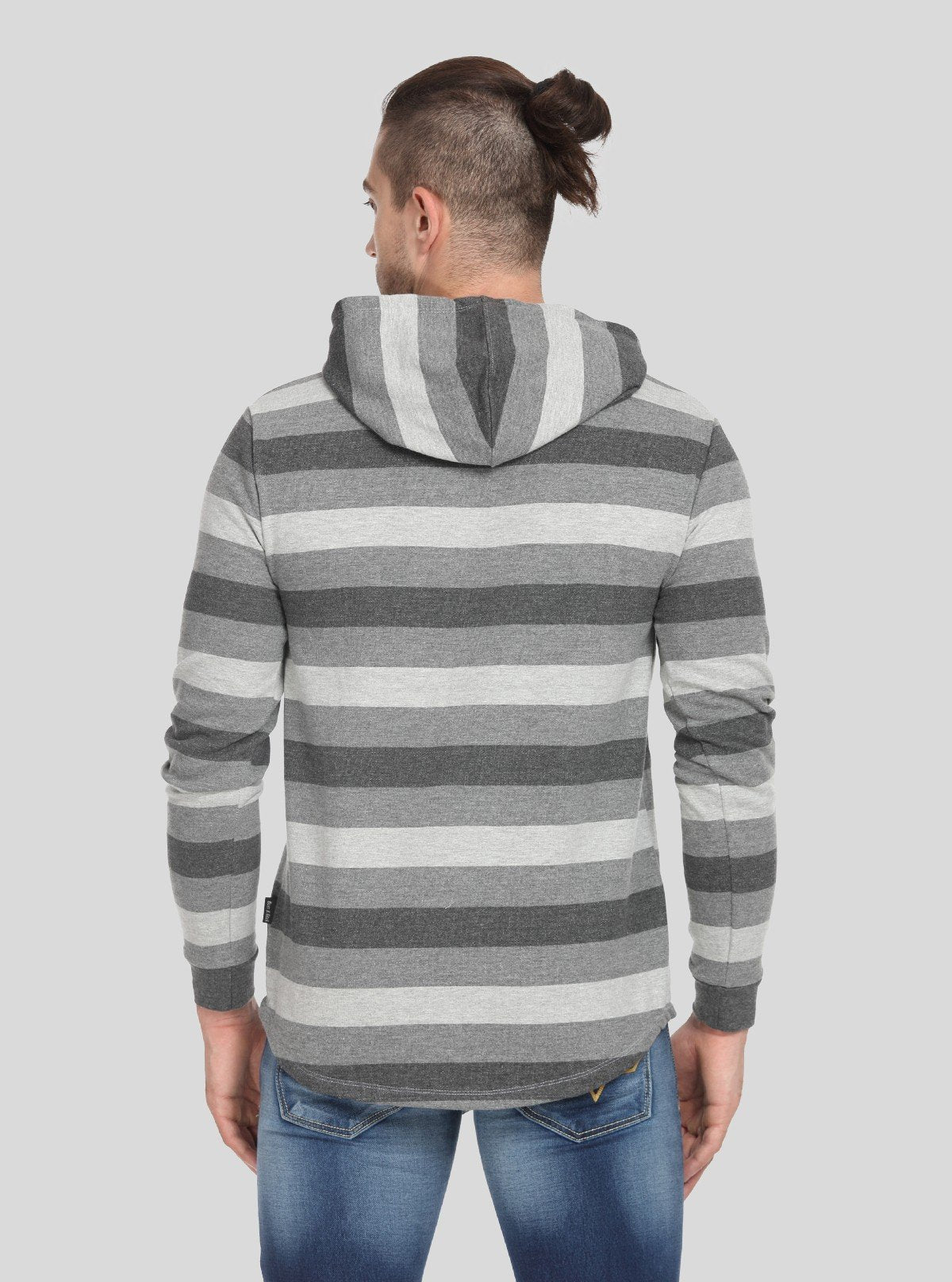 Men’s Melange Striped Hoodie – Textured Look, Modern Striped Comfort - Boer and Fitch