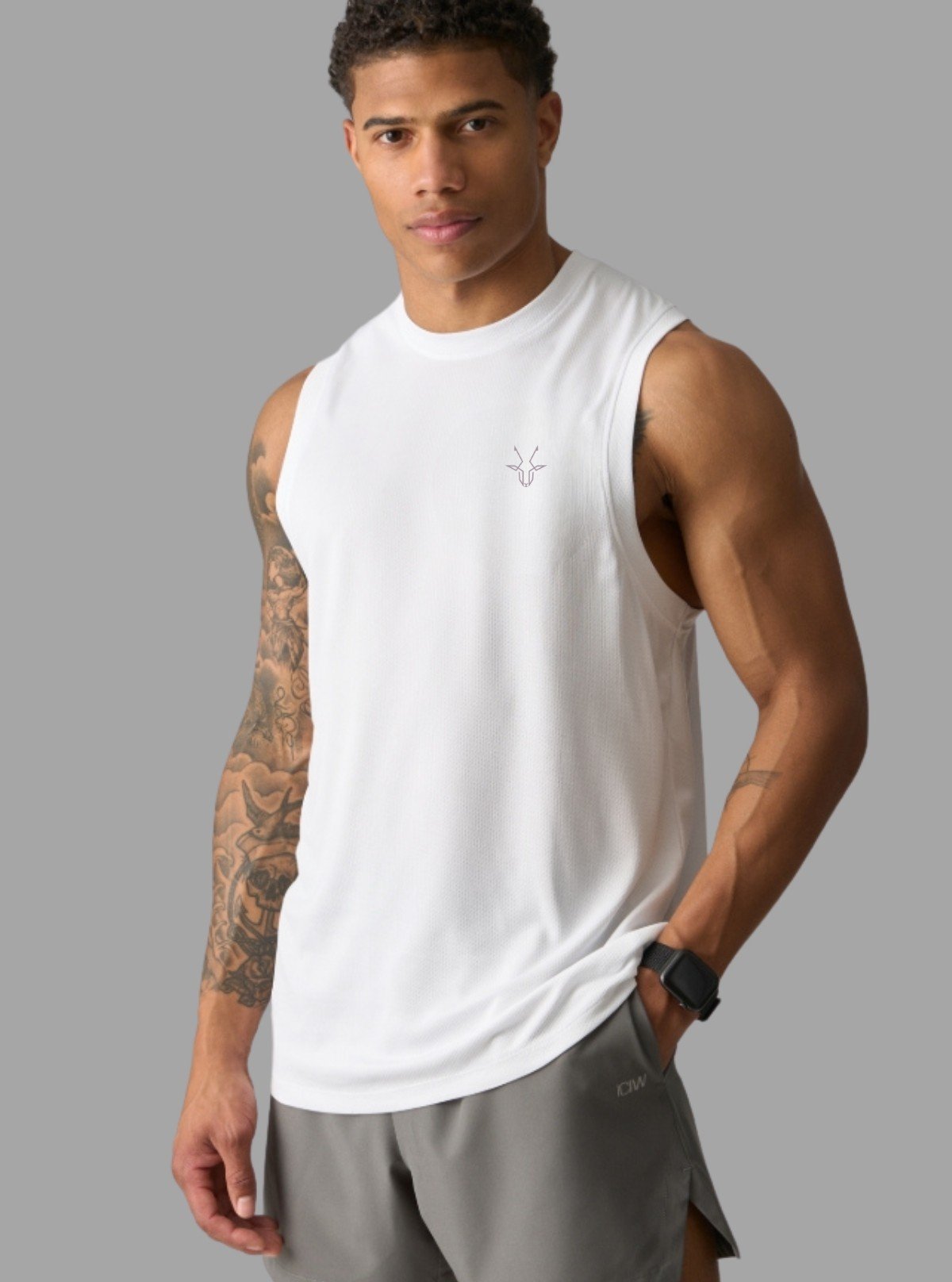 Men's Mirage White Tank Top – Classic Fit, Breathable Cotton Comfort - Boer and Fitch