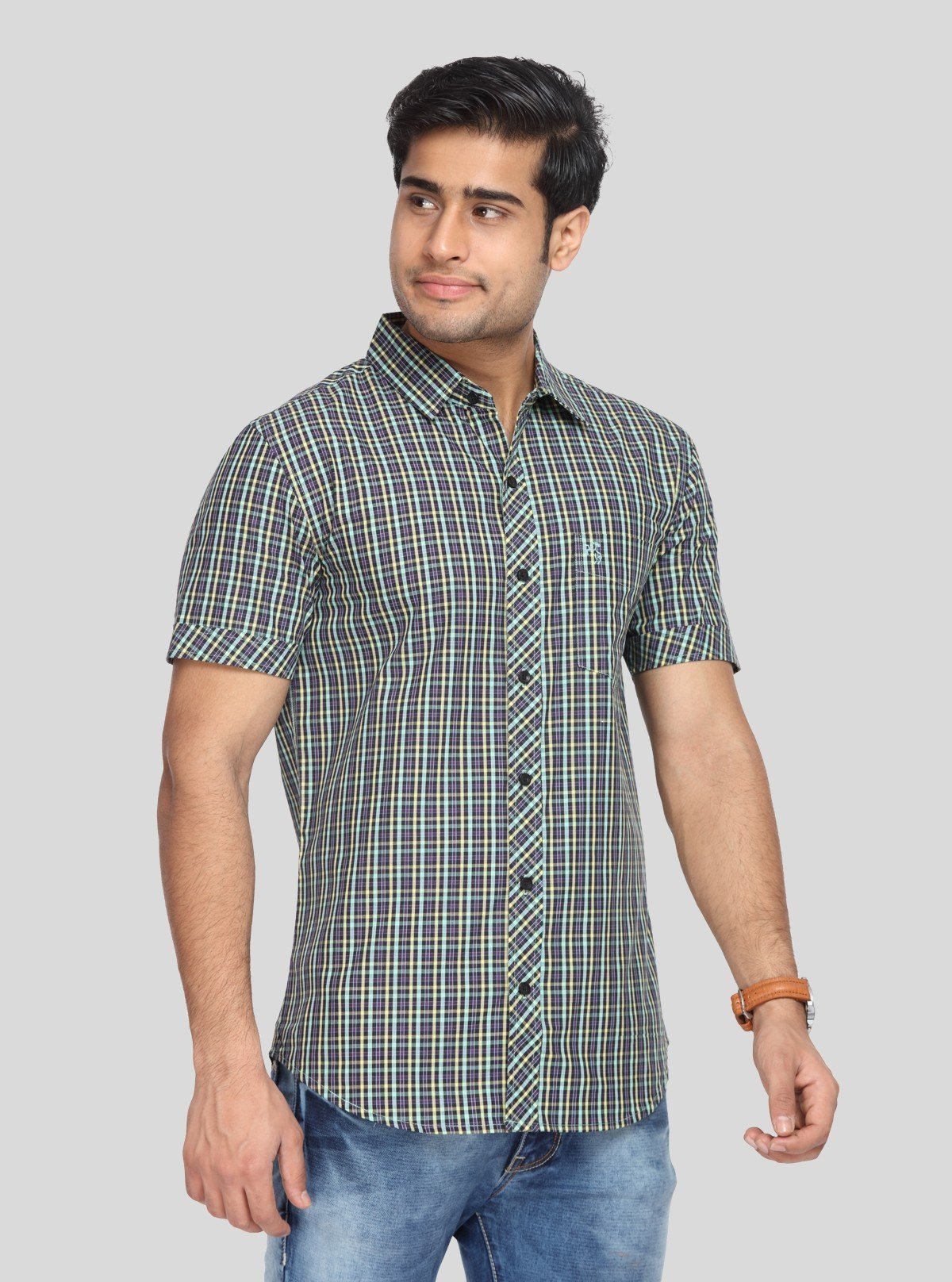 Men's Multi Striped Half Sleeve Shirt – Vibrant Casual Style for Every Day - Boer and Fitch