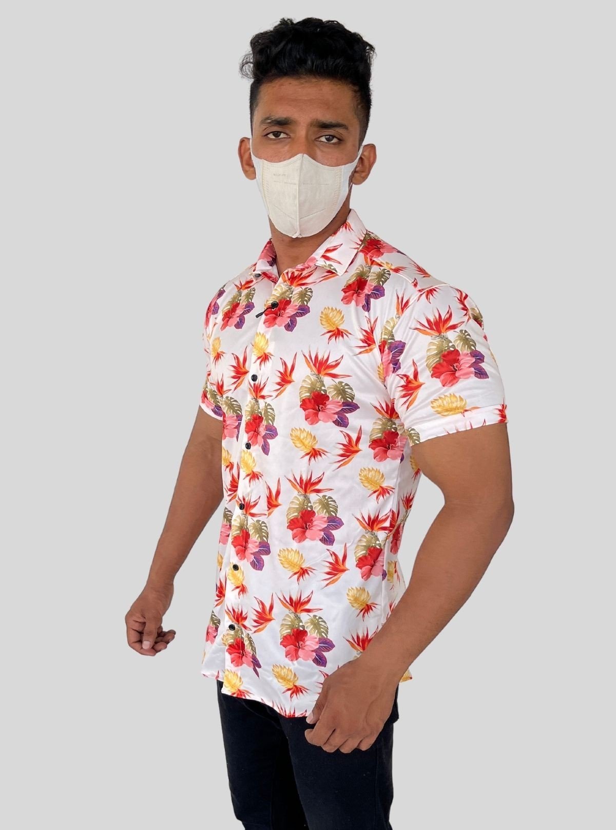 Men's Multicolour Floral Printed Poly Shirt – Vibrant & Breezy by Boer and Fitch - Boer and Fitch