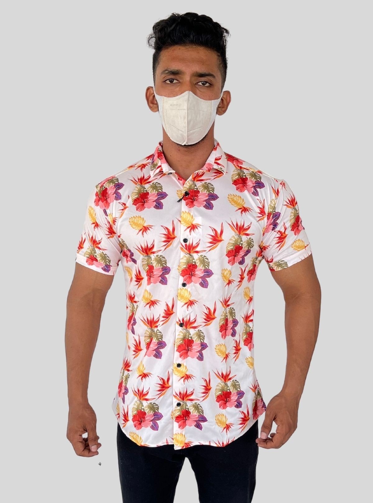 Men's Multicolour Floral Printed Poly Shirt – Vibrant & Breezy by Boer and Fitch - Boer and Fitch
