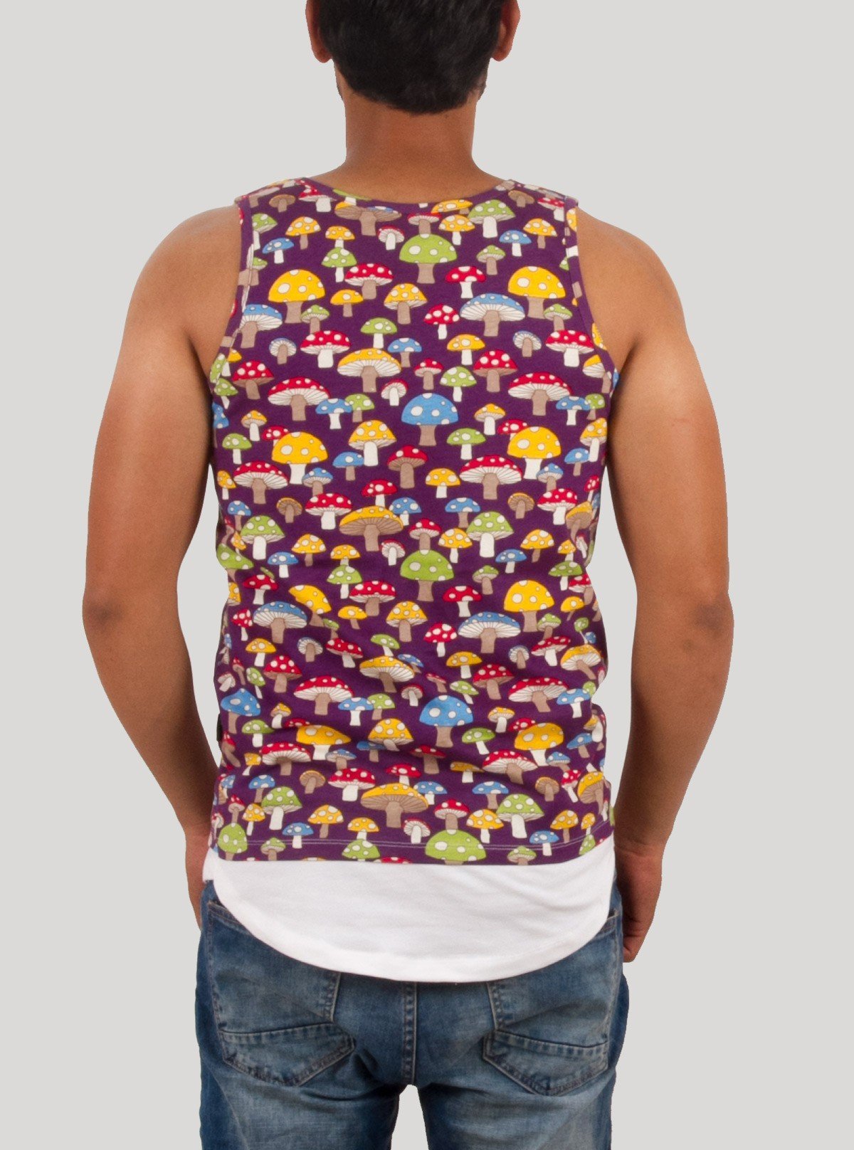 Men’s Mushroom Print Sleeveless T-Shirt – Trendy & Comfortable | Boer & Fitch - Boer and Fitch