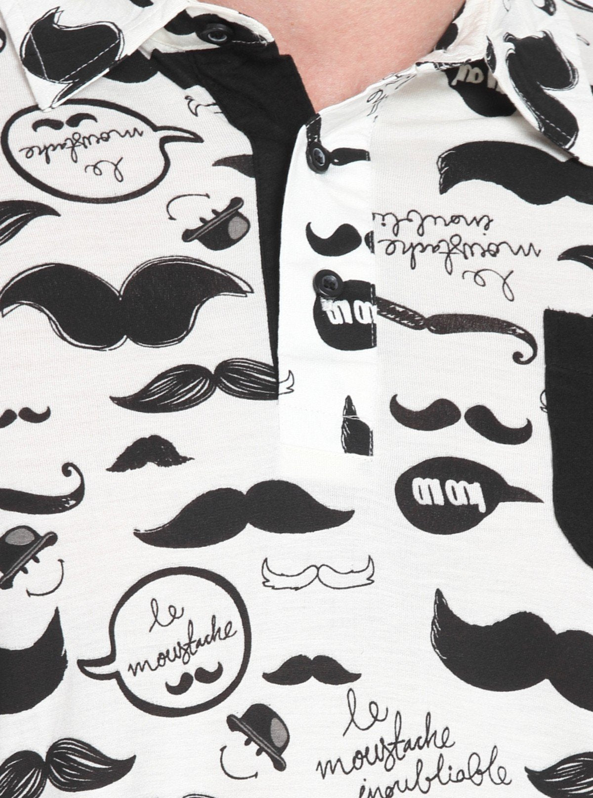 Men’s Mustache Print Polo T-Shirt – Fun, Trendy & Breathable Casualwear - Boer and Fitch