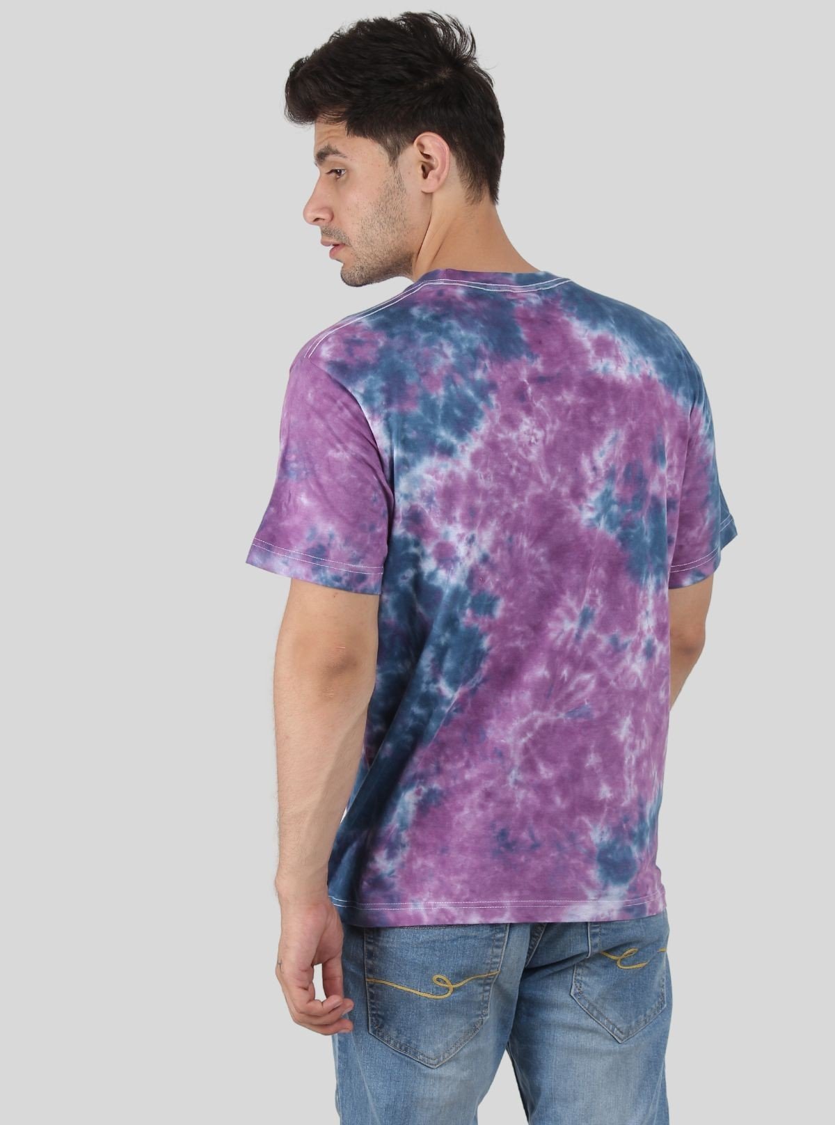 Men’s Navy and Purple Tie and Dye T-Shirt – Bold Urban Streetwear - Boer and Fitch