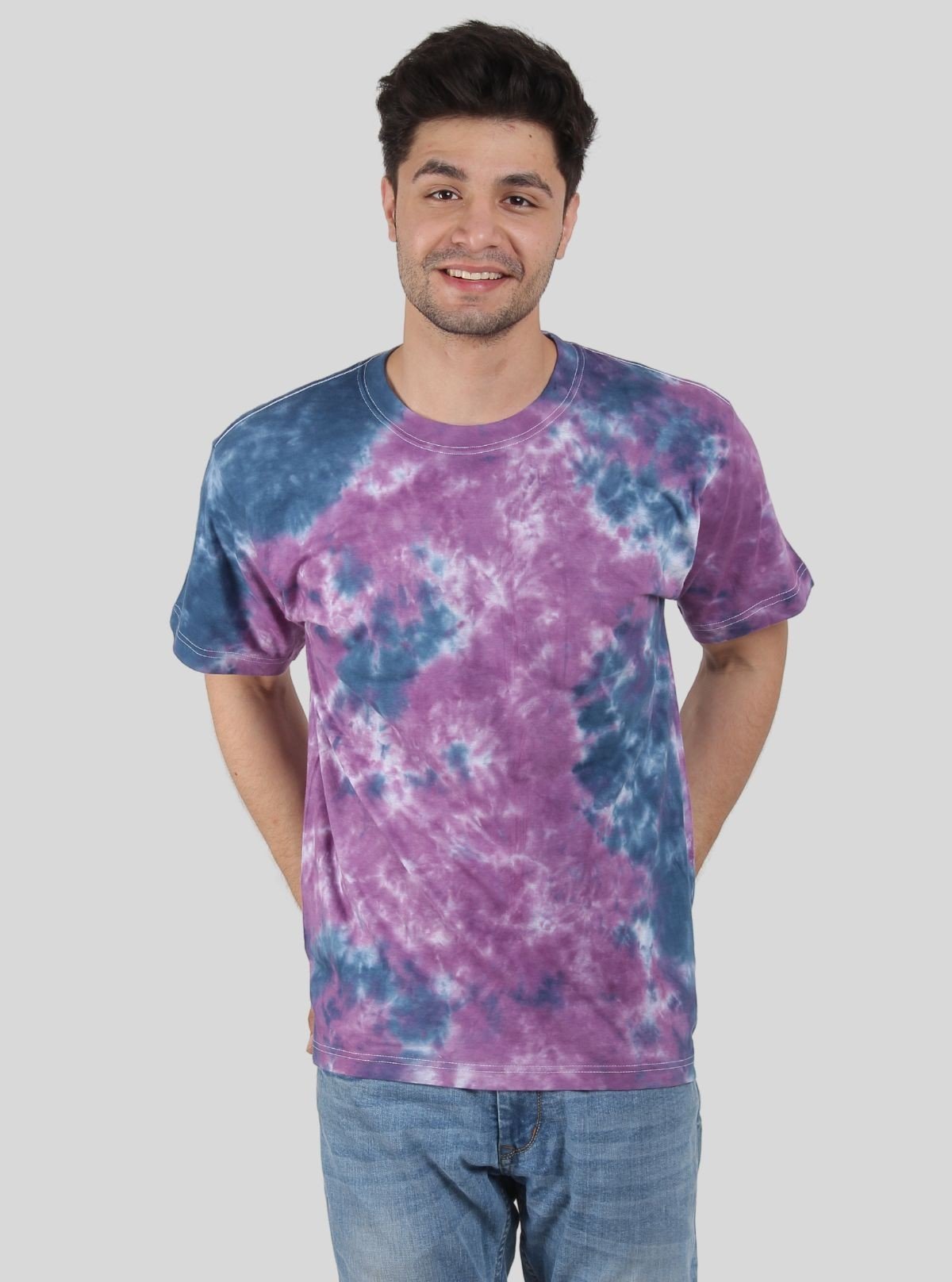 Men’s Navy and Purple Tie and Dye T-Shirt – Bold Urban Streetwear - Boer and Fitch