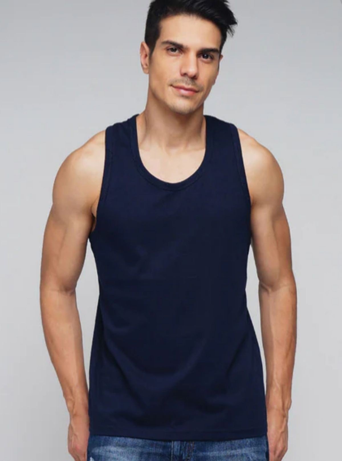 Men’s Navy Blue Casual Sleeveless Gym Vest – Lightweight, Stylish & Breathable - Boer and Fitch