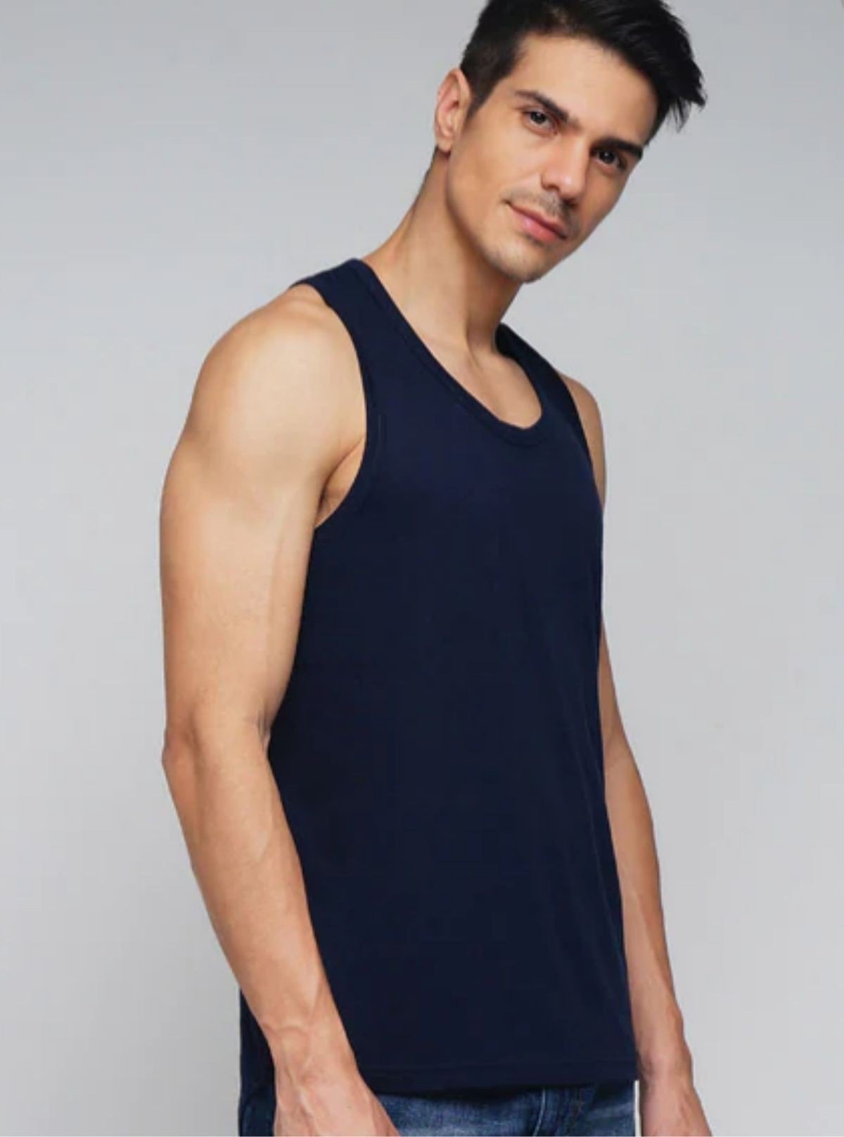 Men’s Navy Blue Casual Sleeveless Gym Vest – Lightweight, Stylish & Breathable - Boer and Fitch