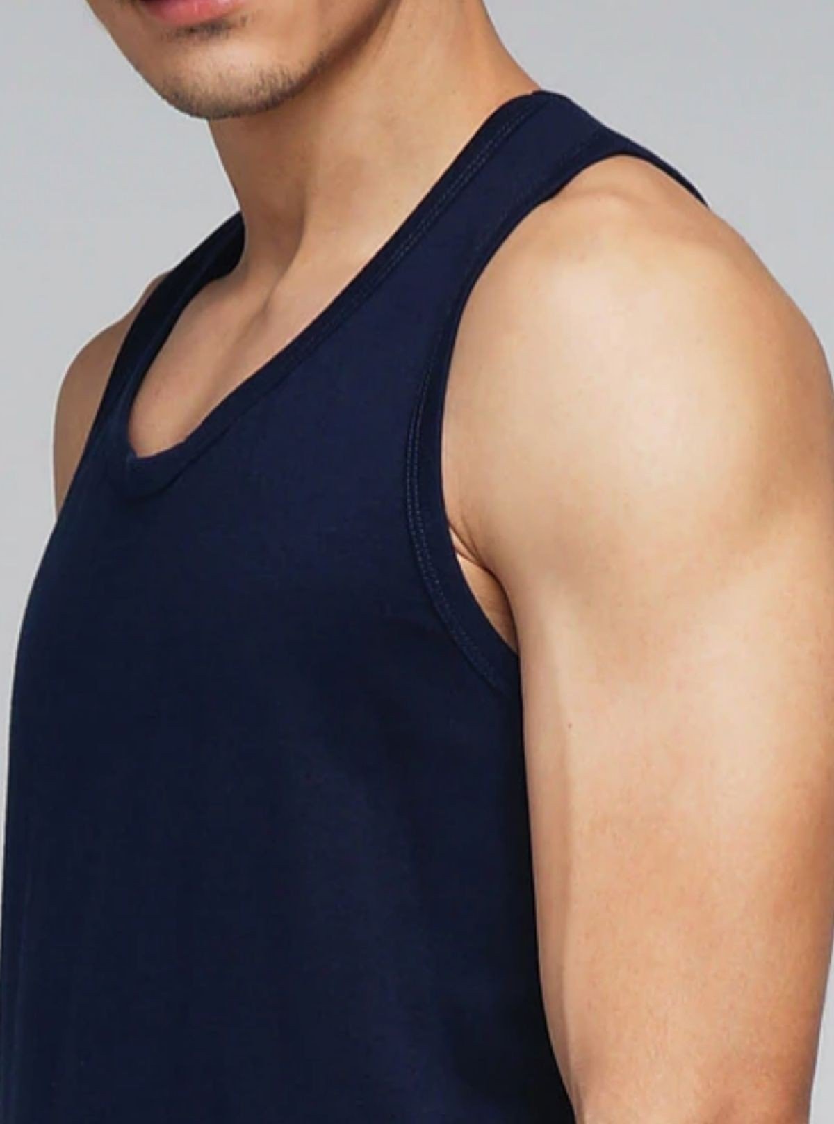Men’s Navy Blue Casual Sleeveless Gym Vest – Lightweight, Stylish & Breathable - Boer and Fitch