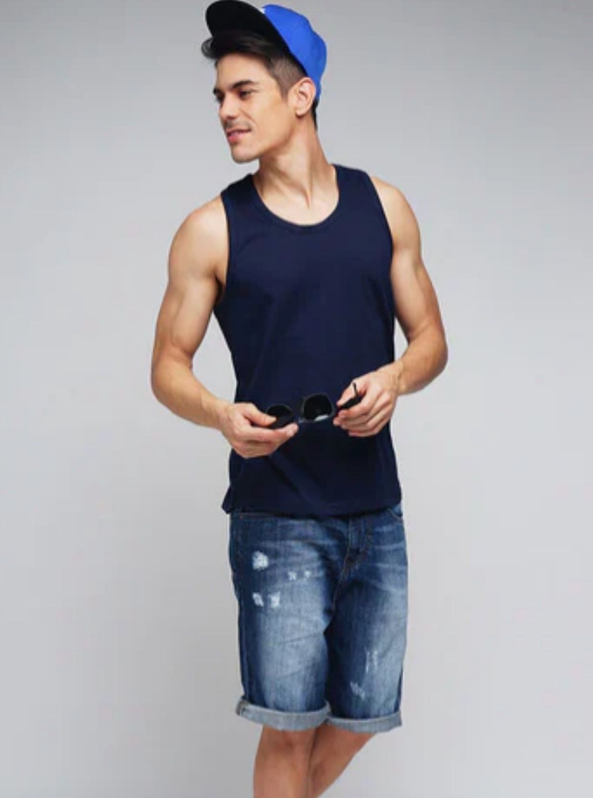 Men’s Navy Blue Casual Sleeveless Gym Vest – Lightweight, Stylish & Breathable - Boer and Fitch