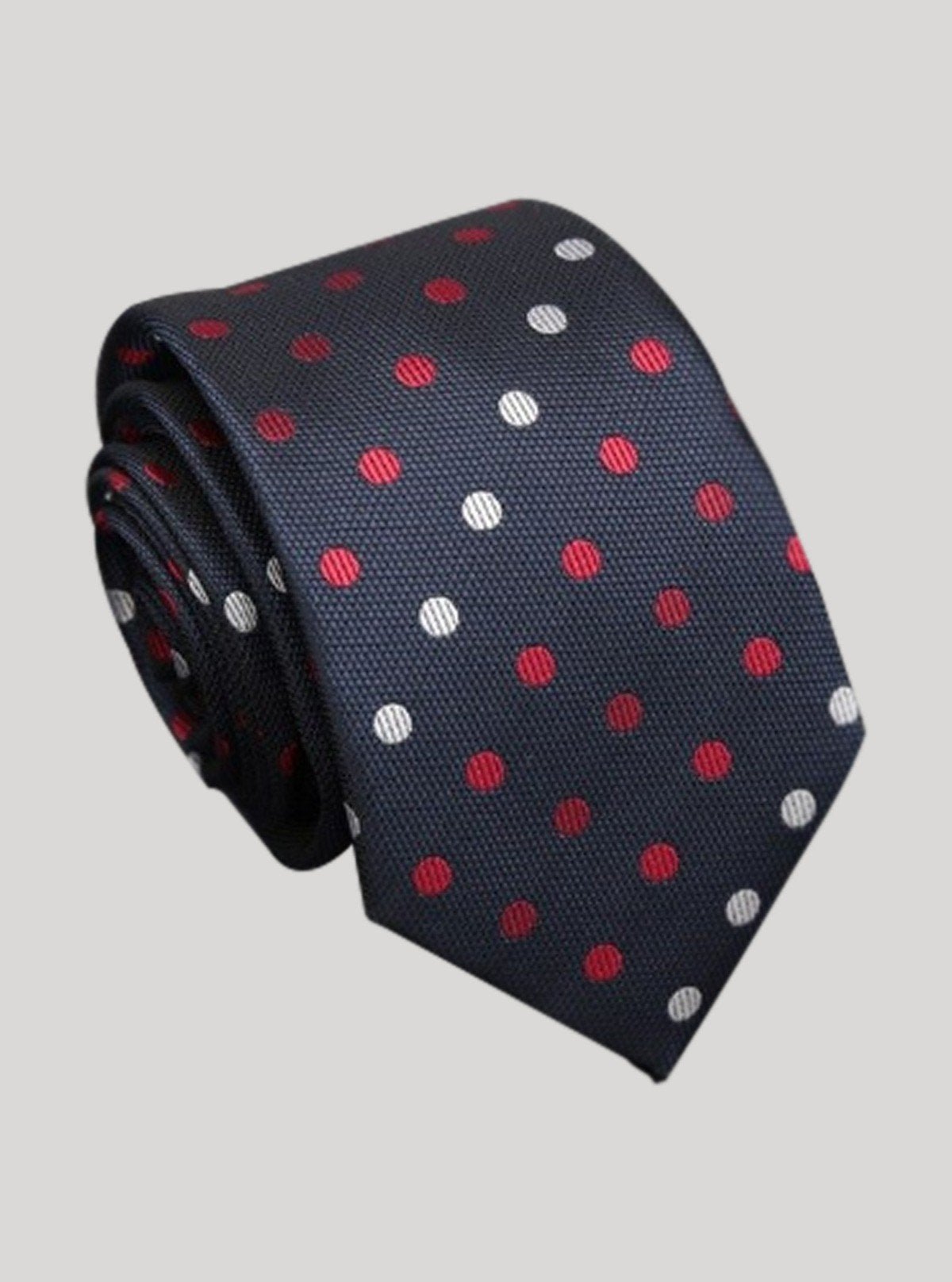 Men’s Navy Blue Dotted Tie – Classic Elegance by Boer and Fitch - Boer and Fitch
