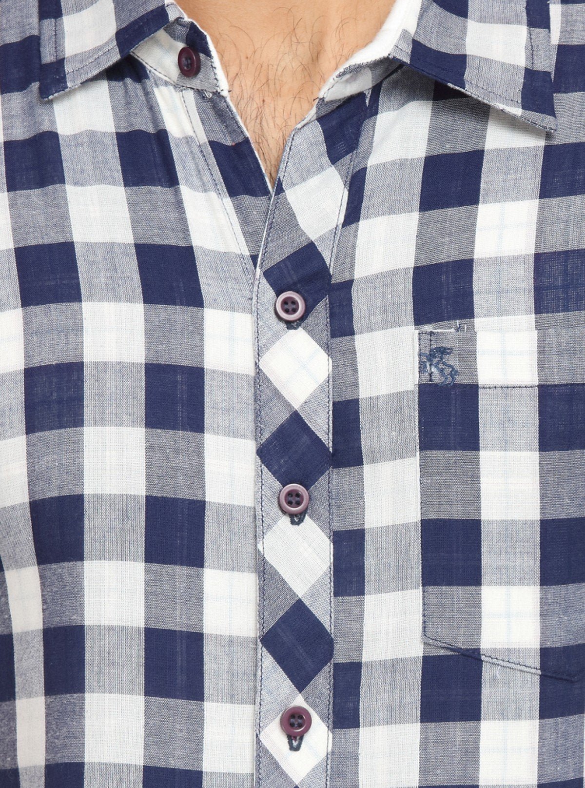 Men's Navy Broad Checked Half Sleeve Shirt – Cool, Casual & Summer - Ready - Boer and Fitch