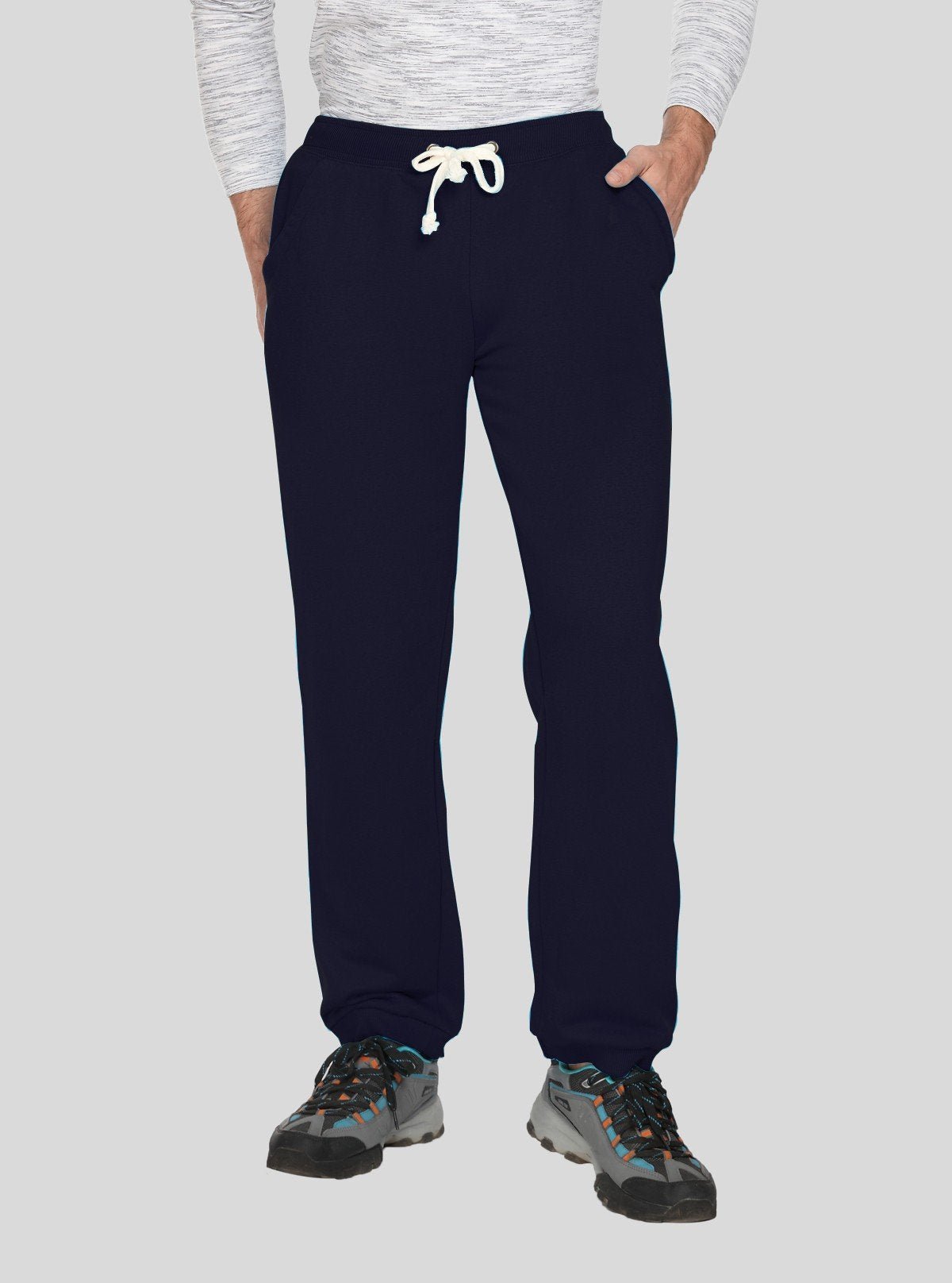 Men’s Navy Fleece Cuffed Joggers – Warm, Stylish & Ultra - Comfortable - Boer and Fitch