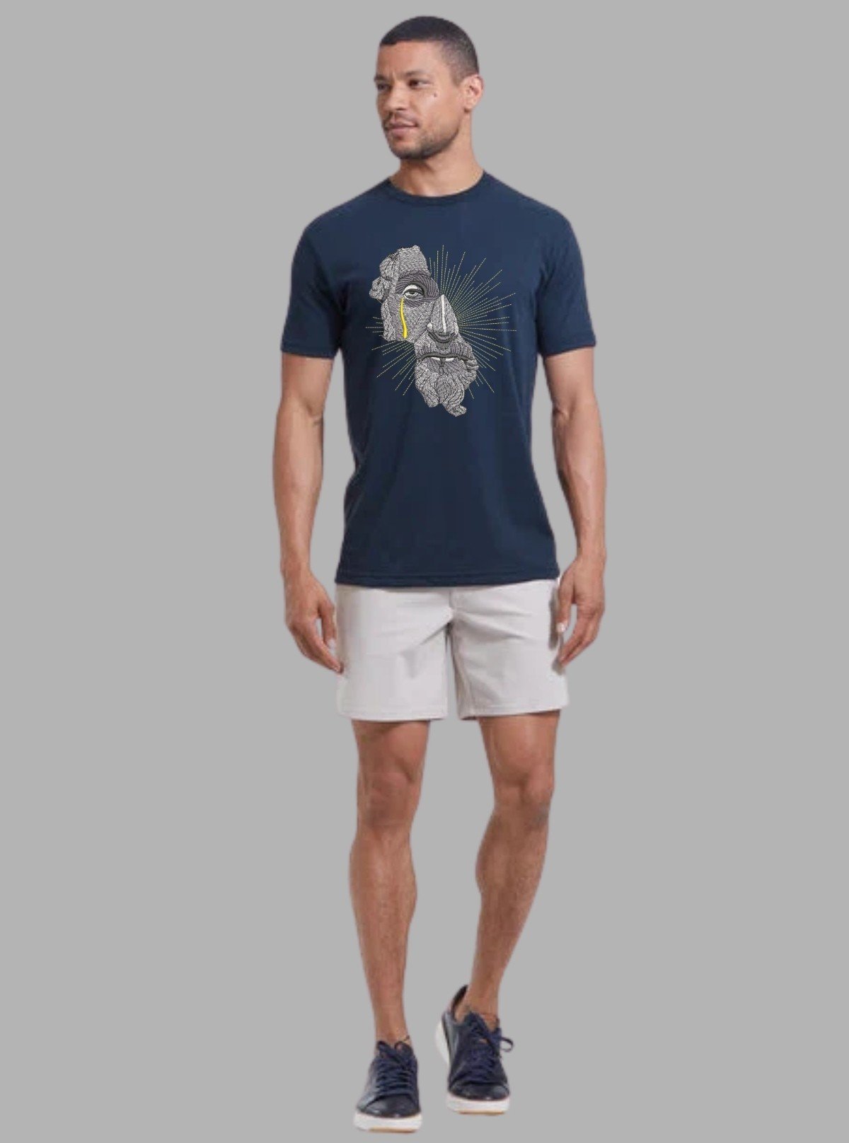 Men’s Navy Old Sailors Print T-Shirt – Nautical - Inspired - Boer and Fitch