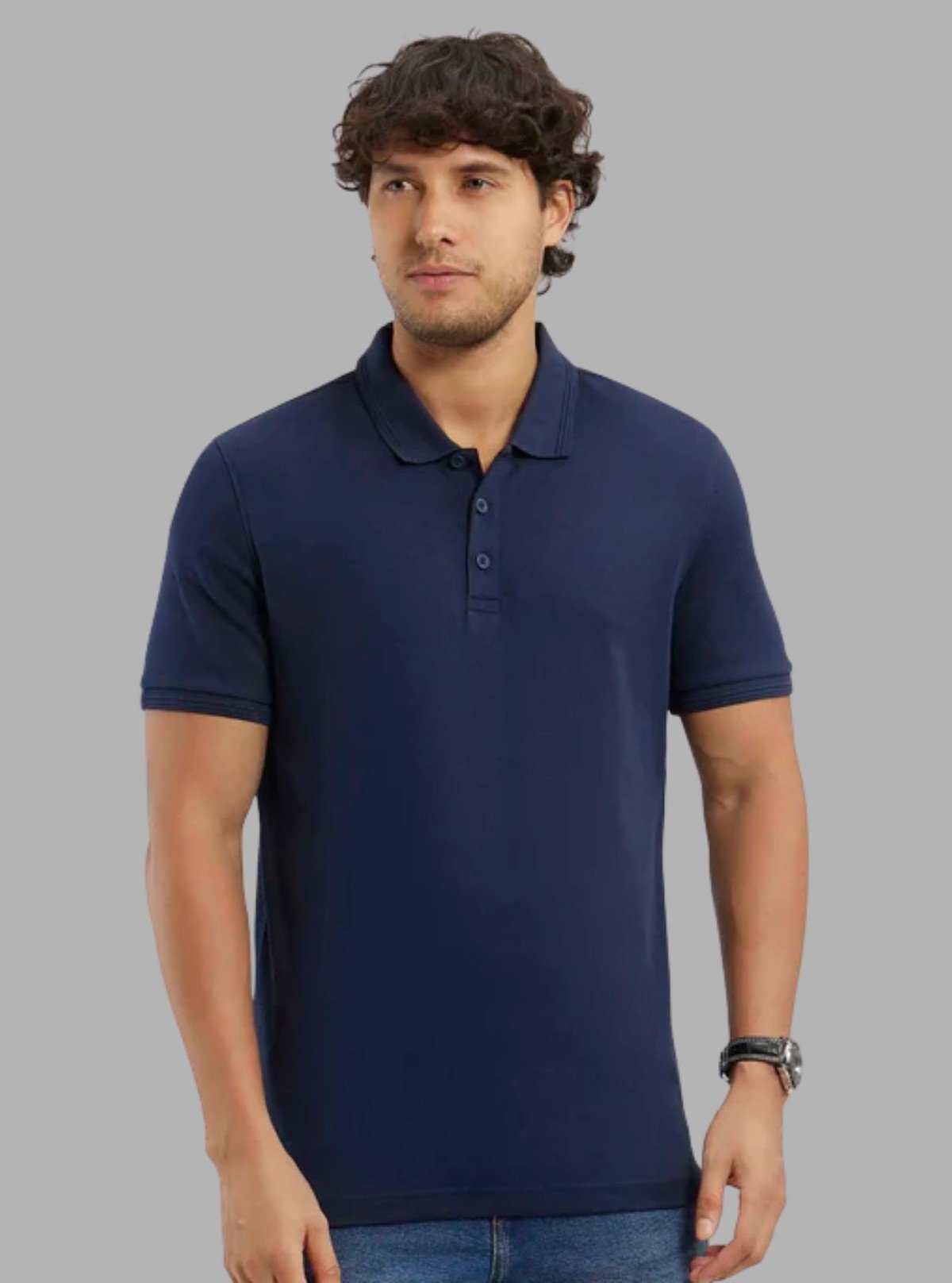 Men’s Navy Polo T-Shirt with Collar & Cuff | 100% Cotton Piqué Knit | Boer & Fitch - Boer and Fitch