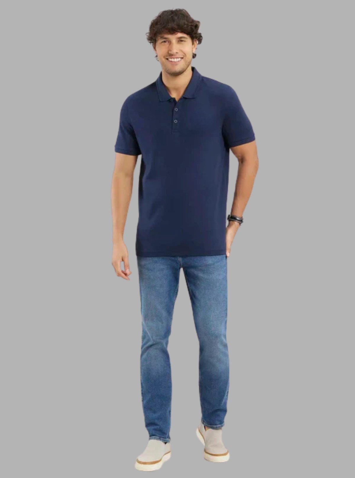 Men’s Navy Polo T-Shirt with Collar & Cuff | 100% Cotton Piqué Knit | Boer & Fitch - Boer and Fitch
