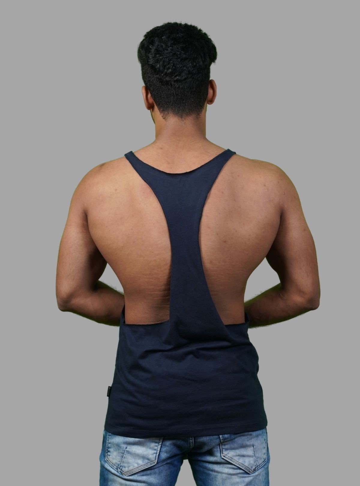 Men’s Navy Racer Back Tank – Comfortable & Sporty | Boer & Fitch - Boer and Fitch