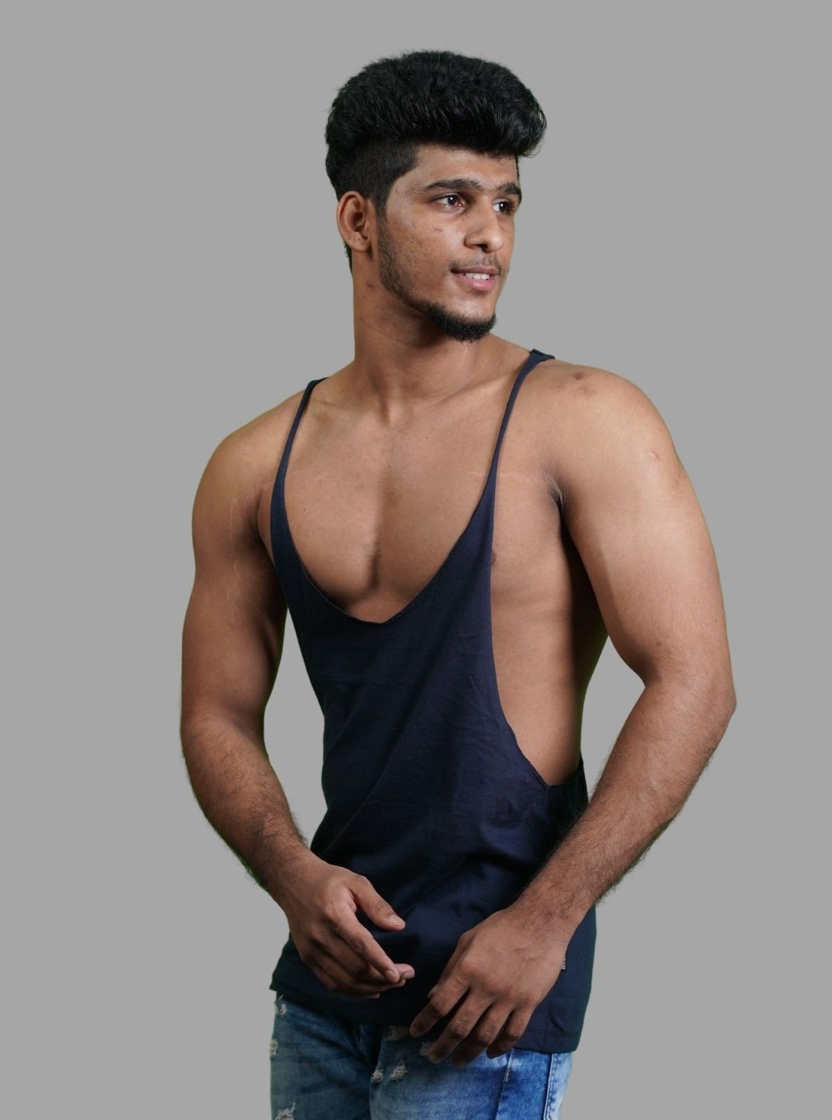 Men’s Navy Racer Back Tank – Comfortable & Sporty | Boer & Fitch - Boer and Fitch