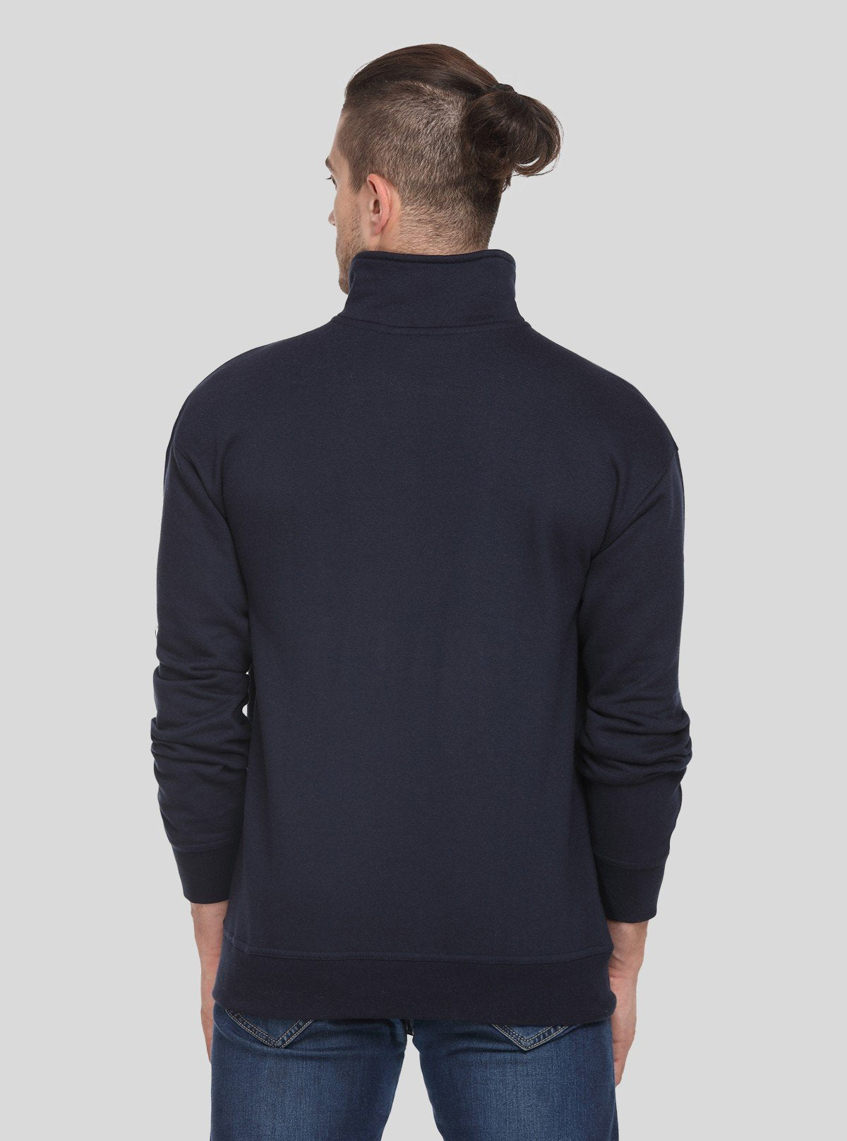 Men’s Navy Zipper Collar Cardigan – Classic Warmth with a Modern Edge - Boer and Fitch
