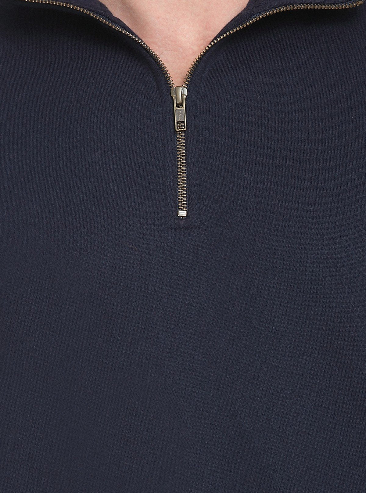 Men’s Navy Zipper Collar Cardigan – Classic Warmth with a Modern Edge - Boer and Fitch
