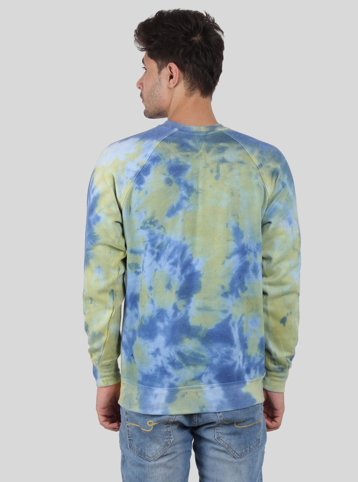 Men’s Ocean Blue Tie - Dye Sweatshirt – Vibrant Style Meets Soft Comfort - Boer and Fitch