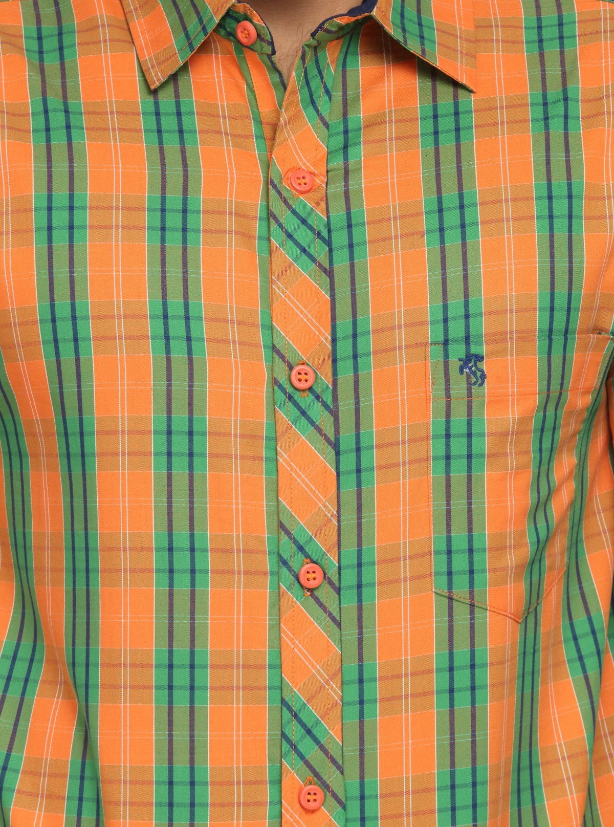 Men’s Orange Checked Shirt – Vibrant Casualwear for Modern Men by Boer & Fitch - Boer and Fitch