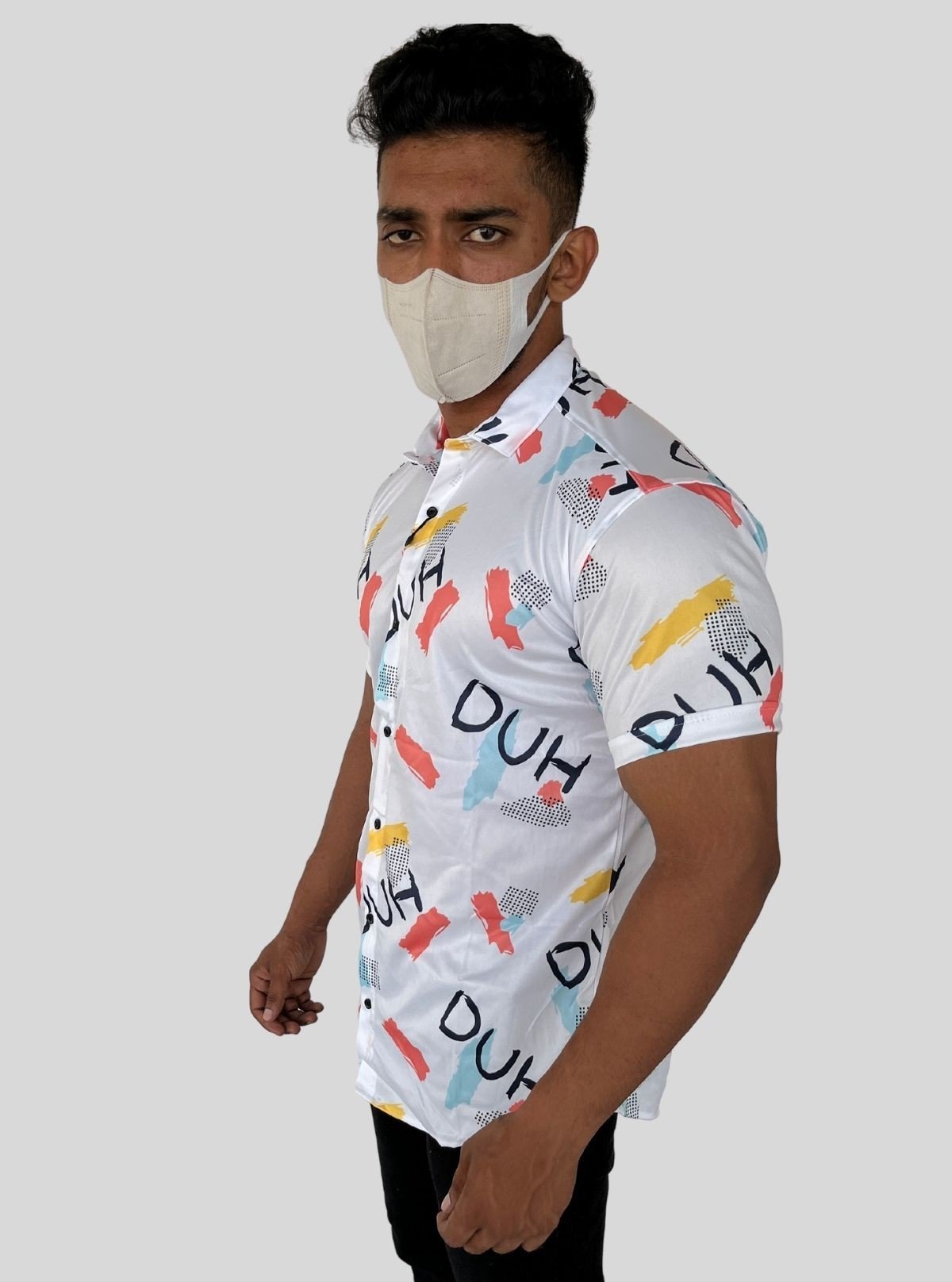 Men's Orange Contra Printed Poly Shirt – Trendy & Lightweight by Boer and Fitch - Boer and Fitch