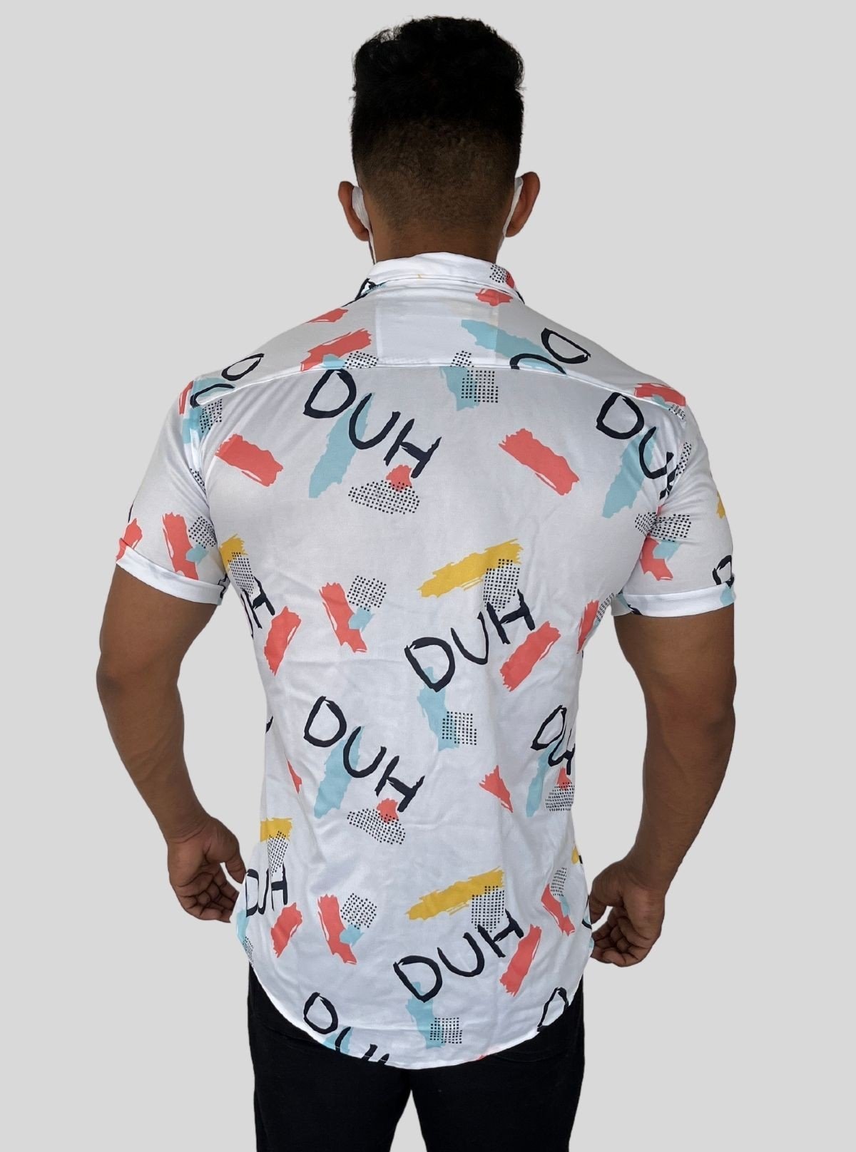 Men's Orange Contra Printed Poly Shirt – Trendy & Lightweight by Boer and Fitch - Boer and Fitch