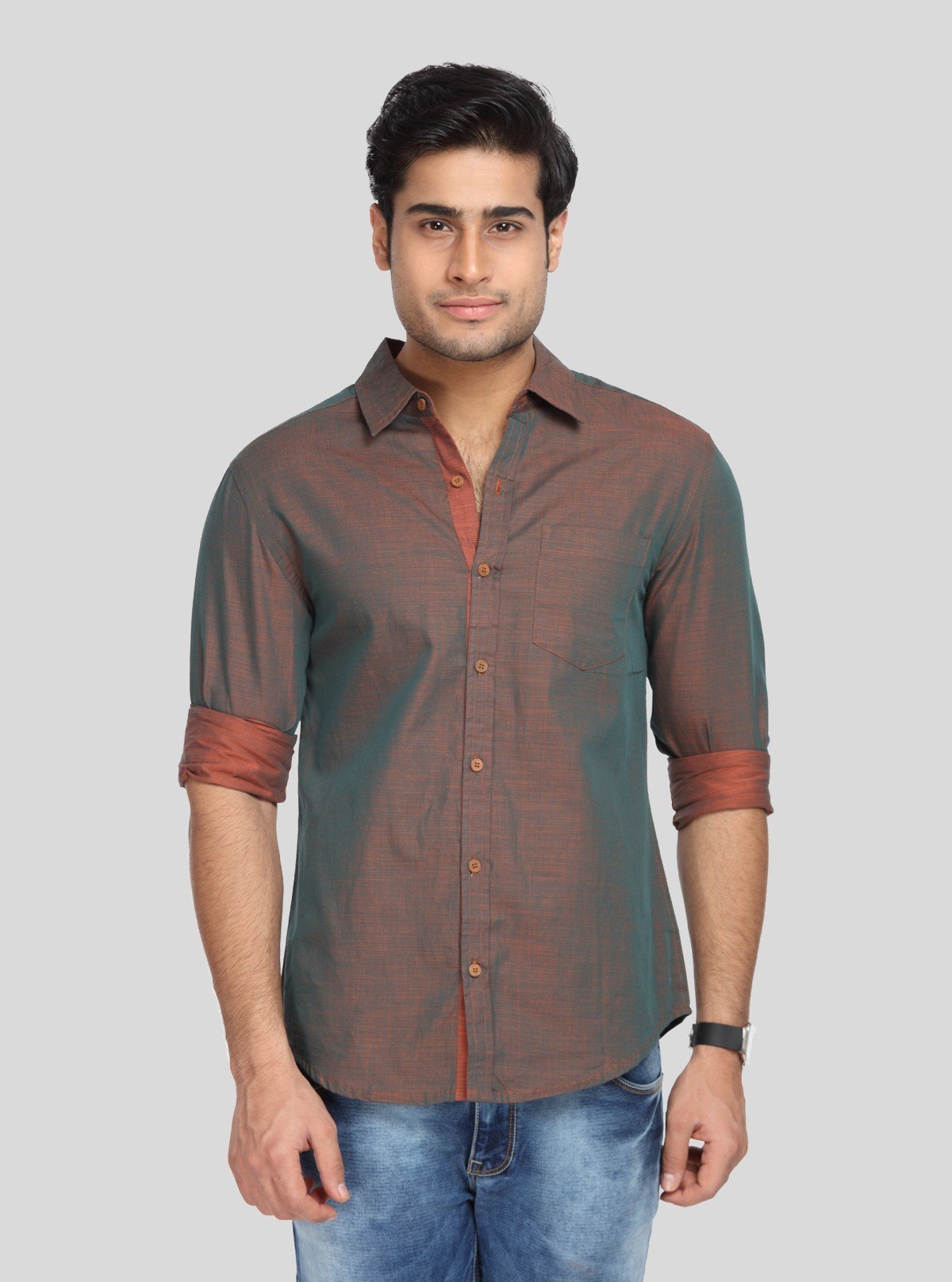 Men’s Orange Slim Fit Full Sleeve Shirt – Bold & Contemporary Style by Boer & Fitch - Boer and Fitch