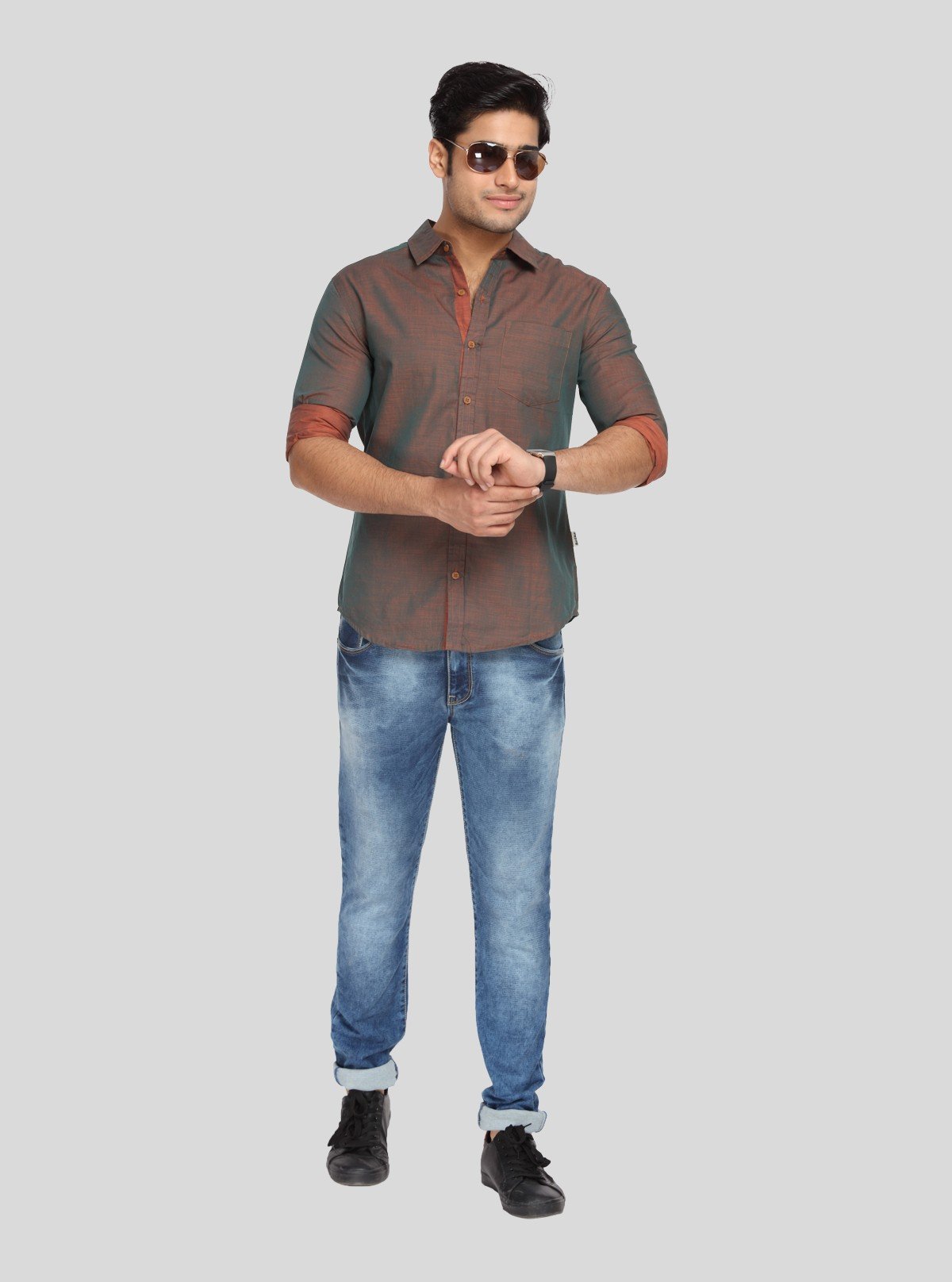 Men’s Orange Slim Fit Full Sleeve Shirt – Bold & Contemporary Style by Boer & Fitch - Boer and Fitch