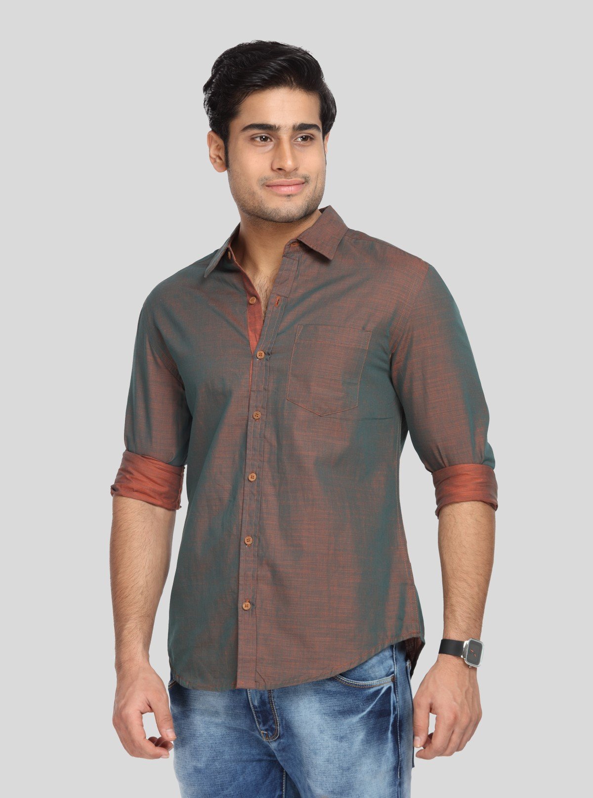 Men’s Orange Slim Fit Full Sleeve Shirt – Bold & Contemporary Style by Boer & Fitch - Boer and Fitch