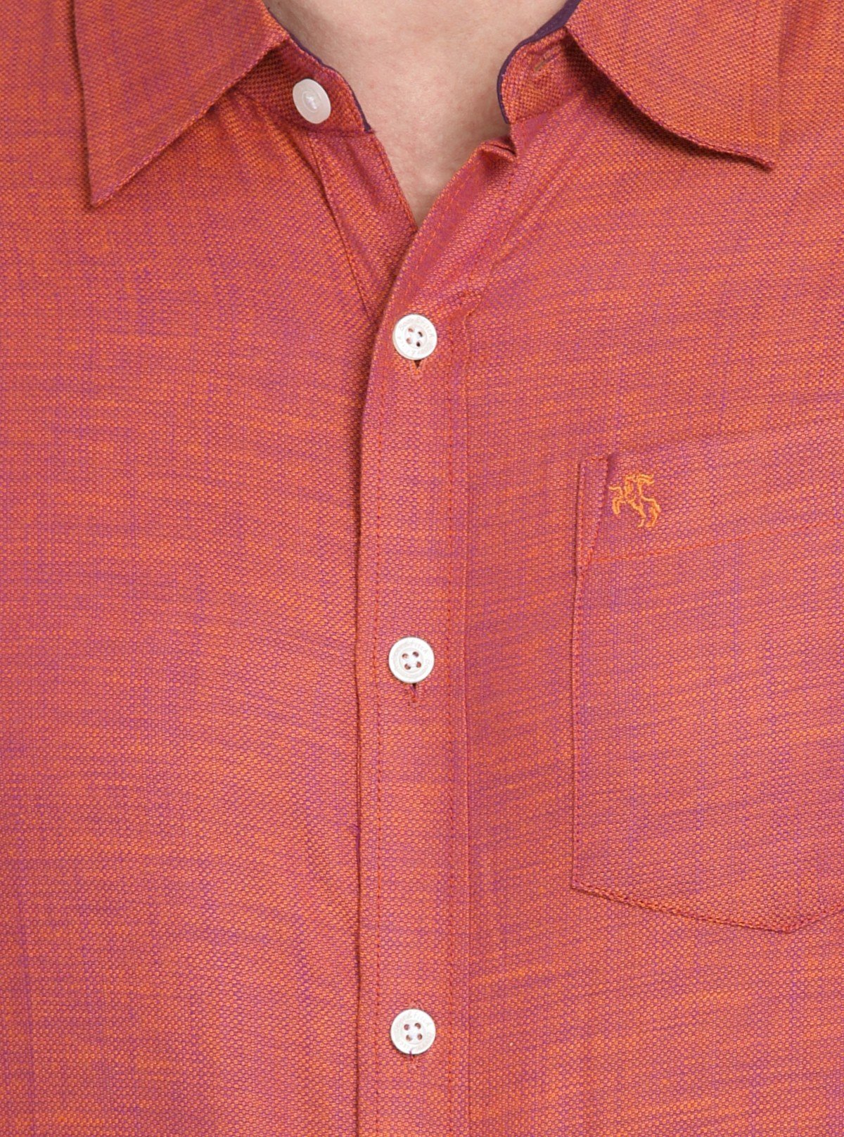 Men’s Orange Solid Slim Fit Shirt – Bold Statement Style by Boer & Fitch - Boer and Fitch