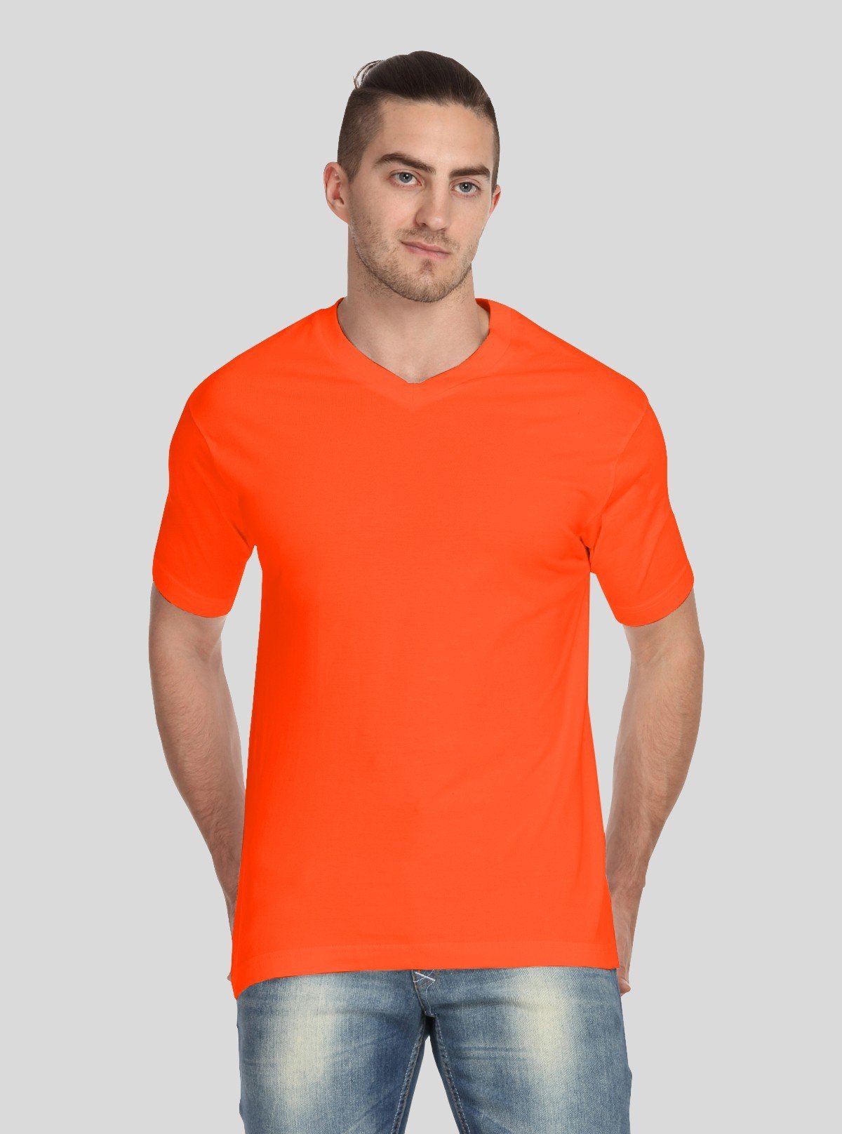 Men’s Orange V - Neck T-Shirt – Bright & Comfortable | Boer & Fitch - Boer and Fitch