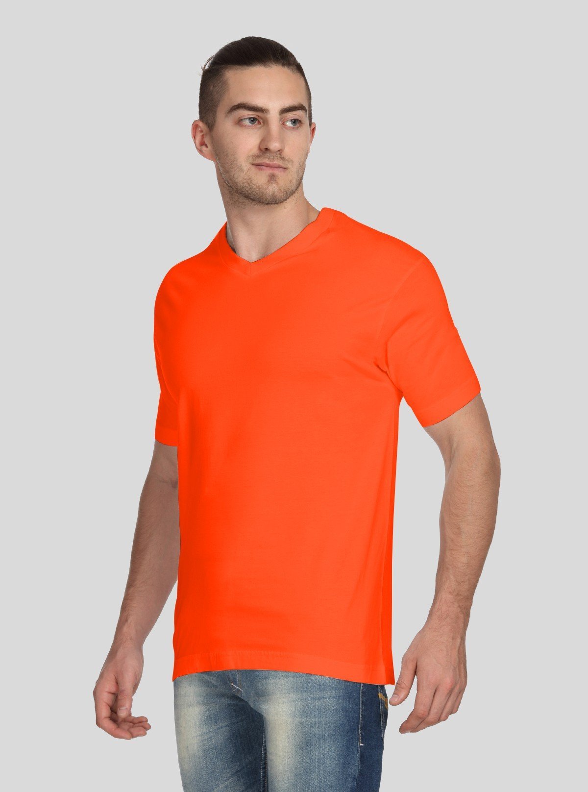 Men’s Orange V - Neck T-Shirt – Bright & Comfortable | Boer & Fitch - Boer and Fitch