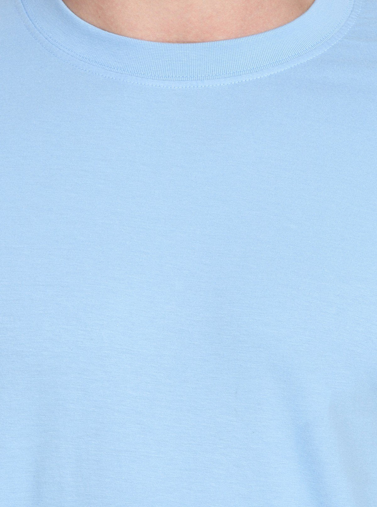 Men's Pastel Blue Basic Round Neck T-Shirt – Soft Color, Everyday Comfort - Boer and Fitch