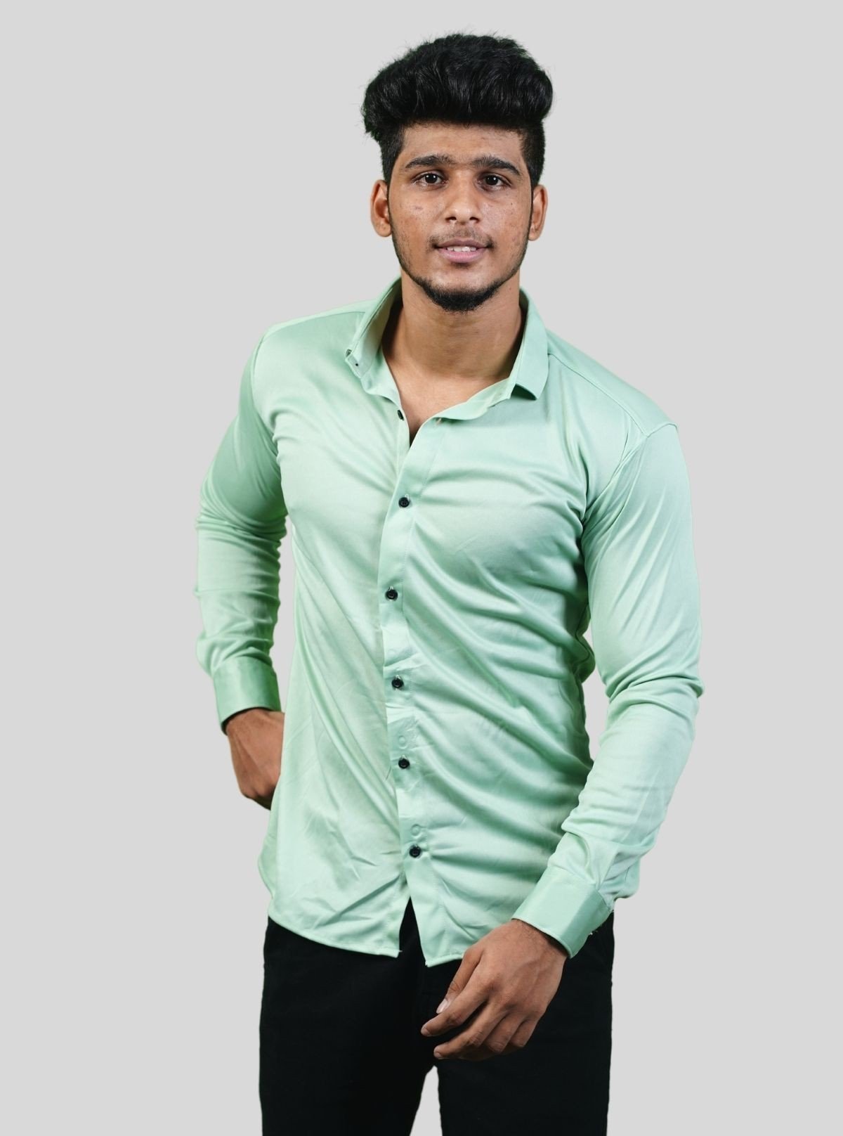 Men's Pastel Green Long Sleeve Poly Shirt – Fresh & Refined by Boer and Fitch - Boer and Fitch