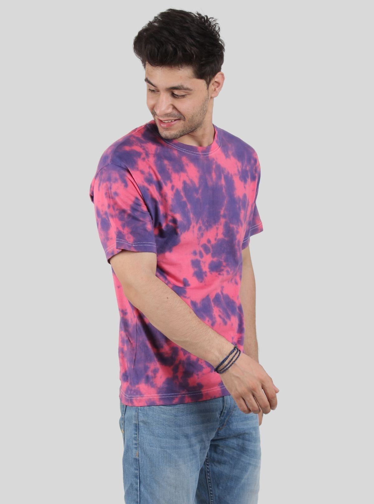 Men’s Pink and Purple Tie and Dye T-Shirt – Bold, Vibrant & Trendy - Boer and Fitch