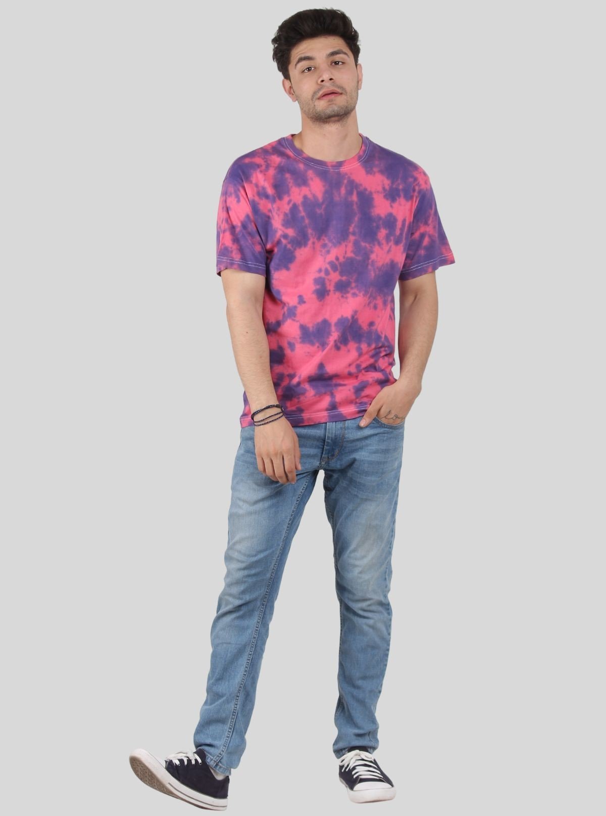 Men’s Pink and Purple Tie and Dye T-Shirt – Bold, Vibrant & Trendy - Boer and Fitch
