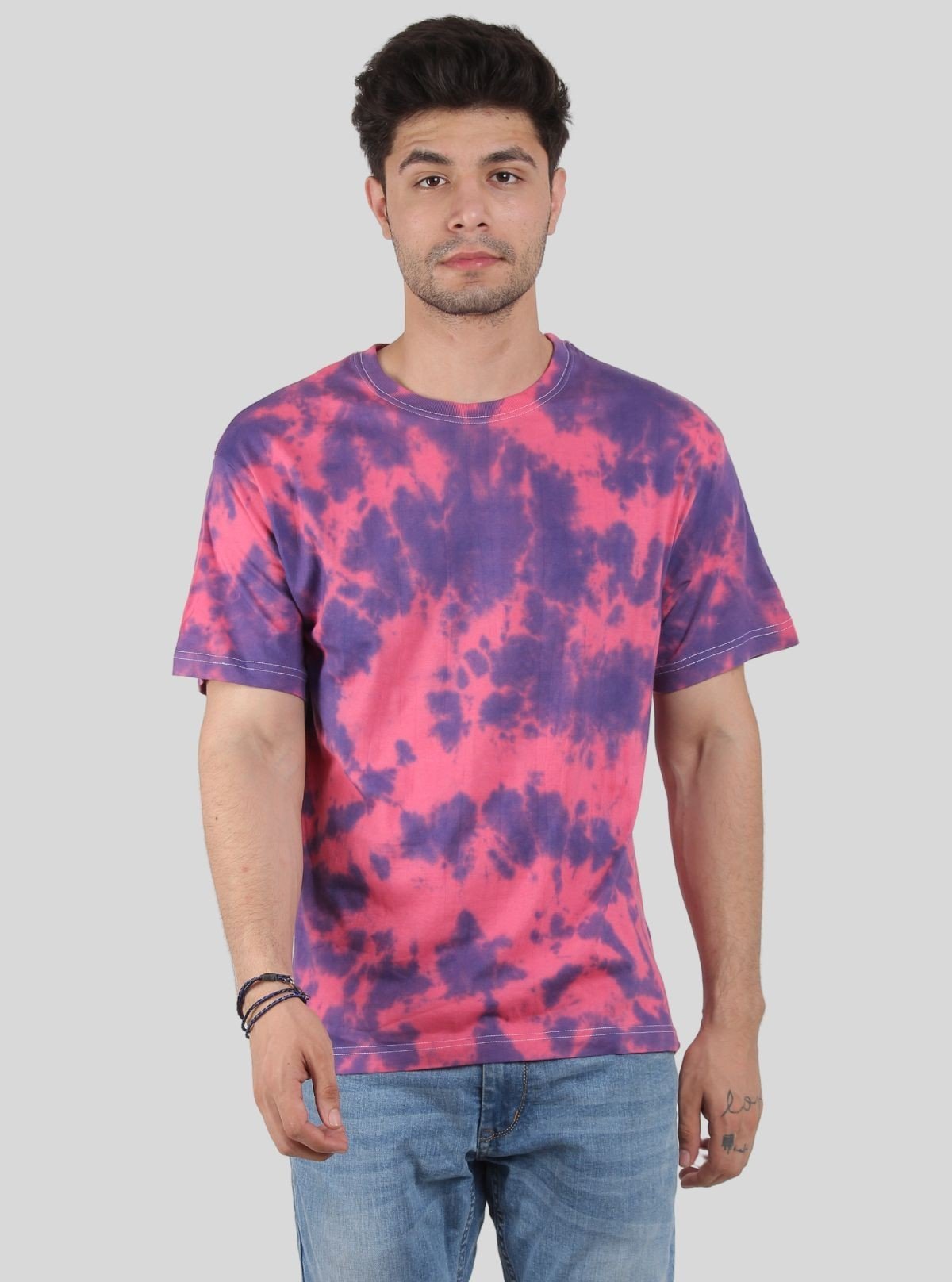 Men’s Pink and Purple Tie and Dye T-Shirt – Bold, Vibrant & Trendy - Boer and Fitch