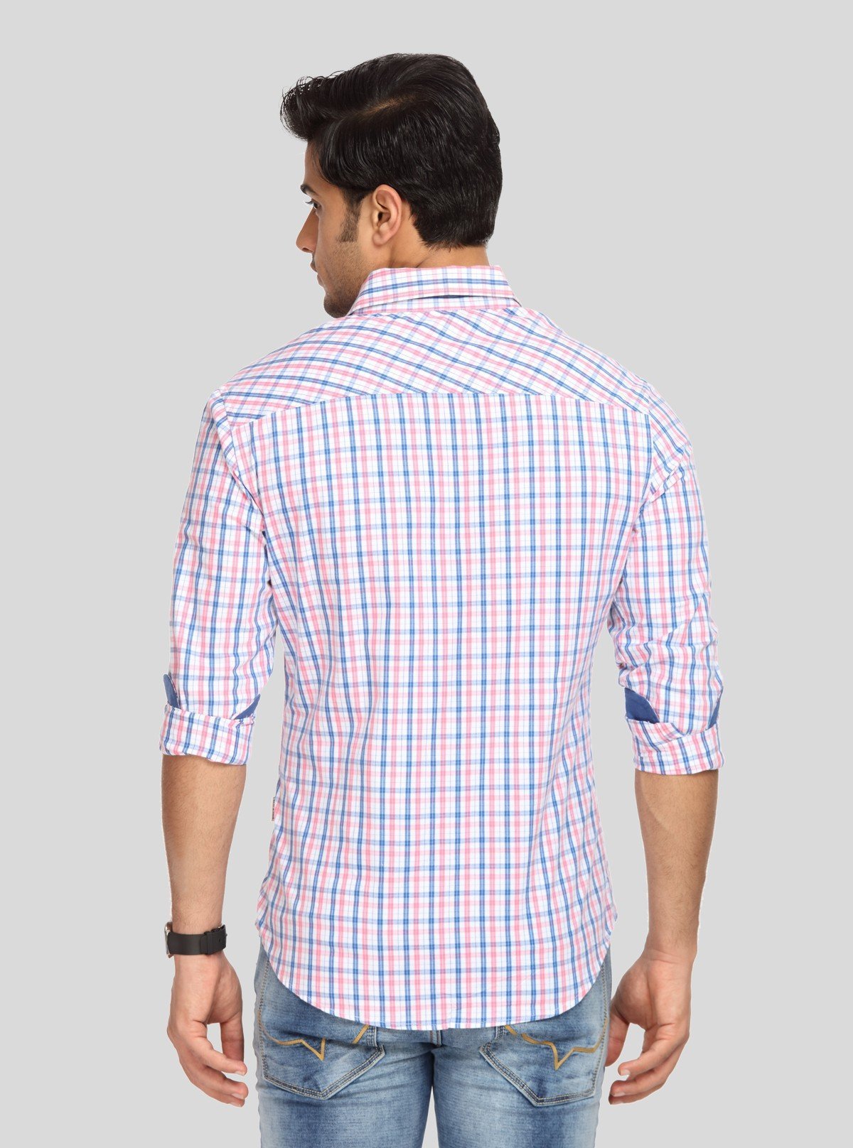 Men’s Pink Checked Slim Fit Full Sleeve Shirt – Smart Casual Style by Boer & Fitch - Boer and Fitch