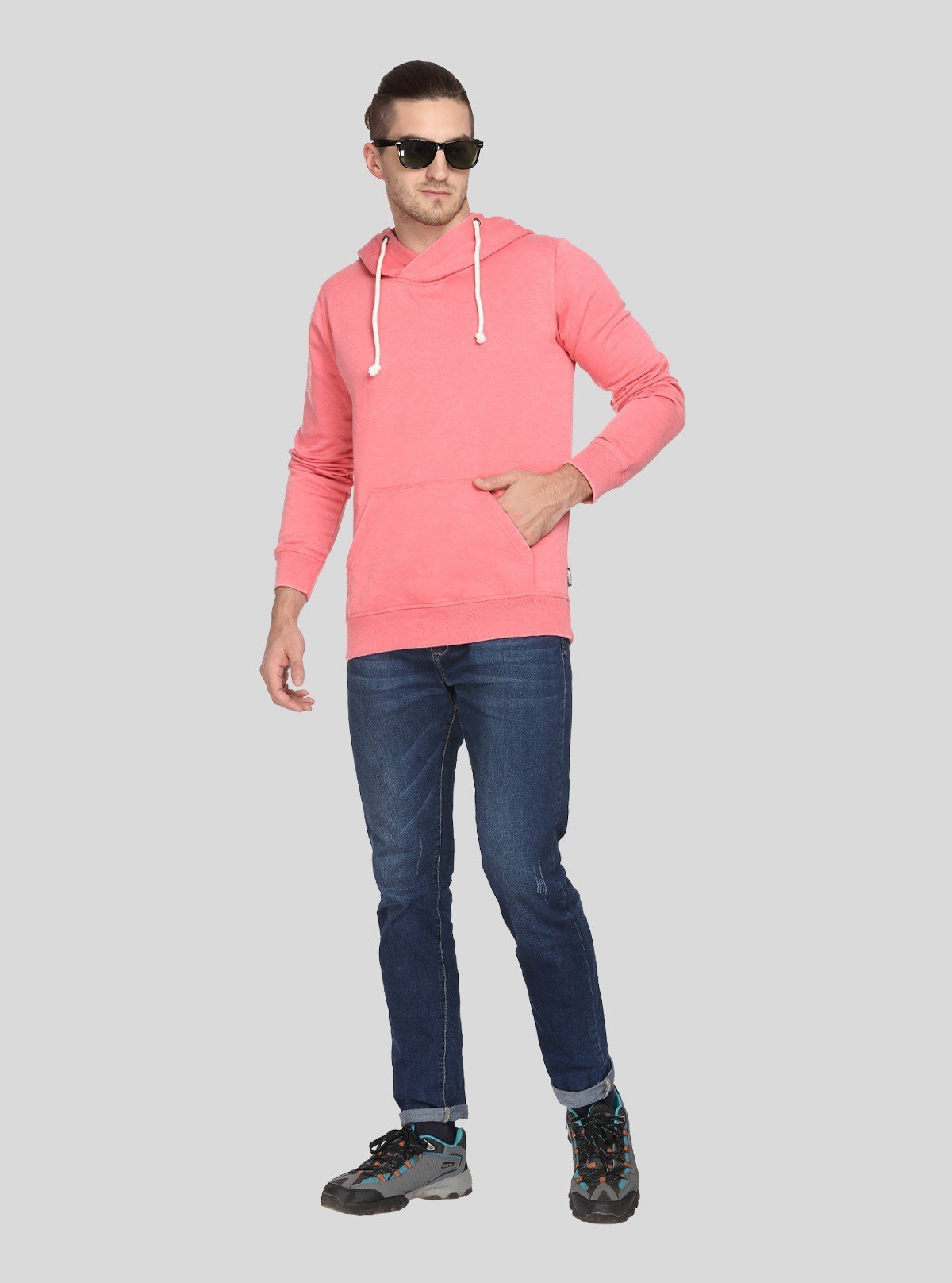 Men’s Pink Garment Dyed Sweatshirt – Soft - Tone Streetwear Classic - Boer and Fitch
