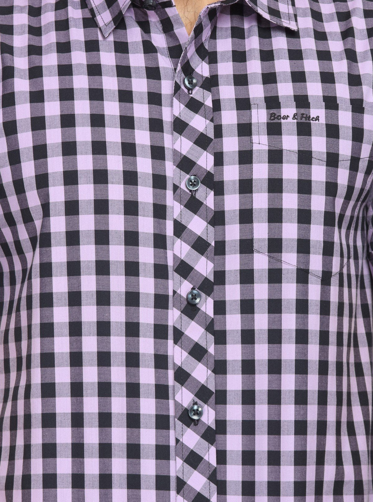 Men’s Purple Casual Checked Half Sleeve Shirt – Vibrant Checks, Relaxed Fit - Boer and Fitch
