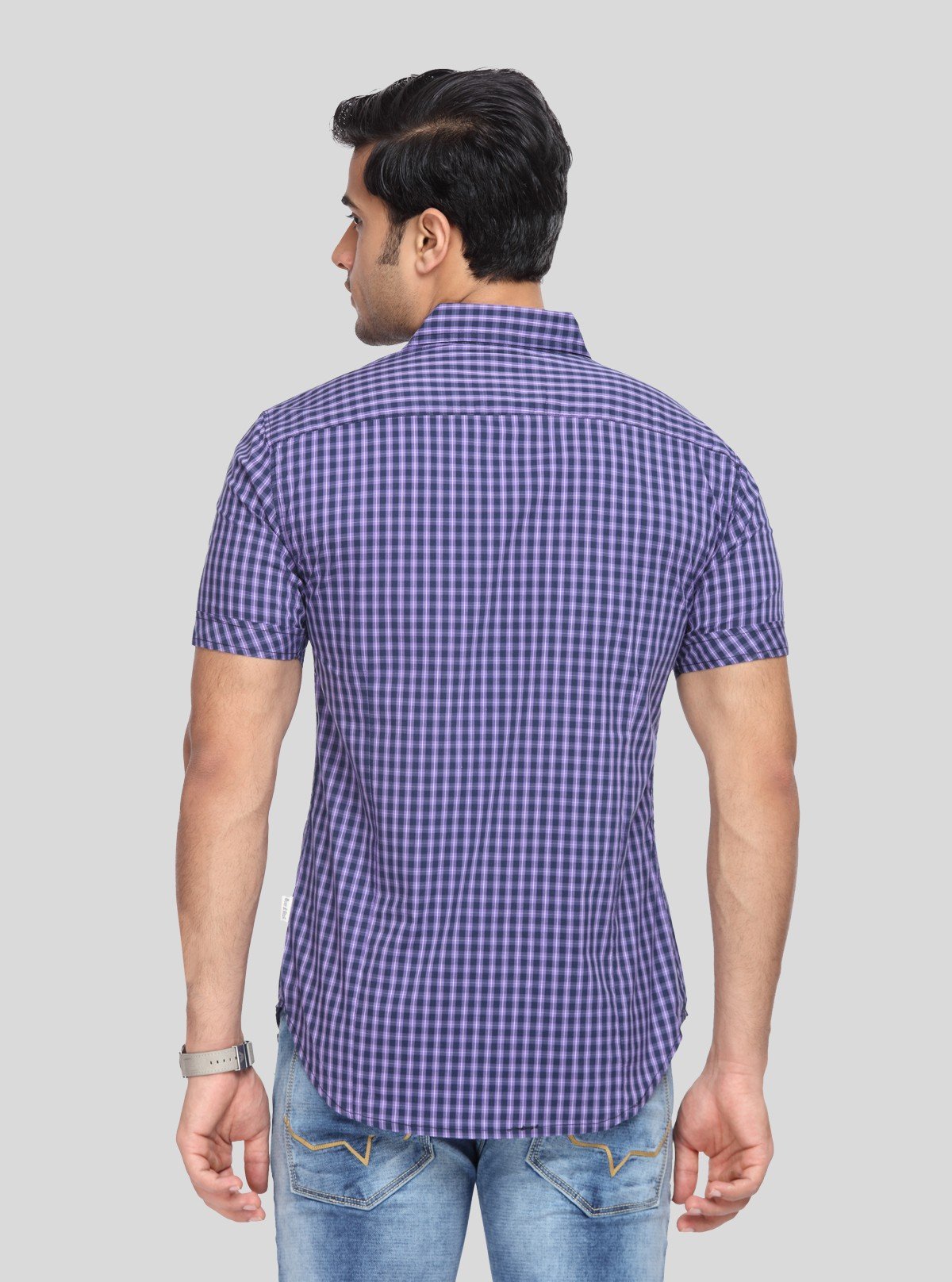 Men's Purple Checked Shirt – Bold, Timeless & Effortlessly Casual Style - Boer and Fitch