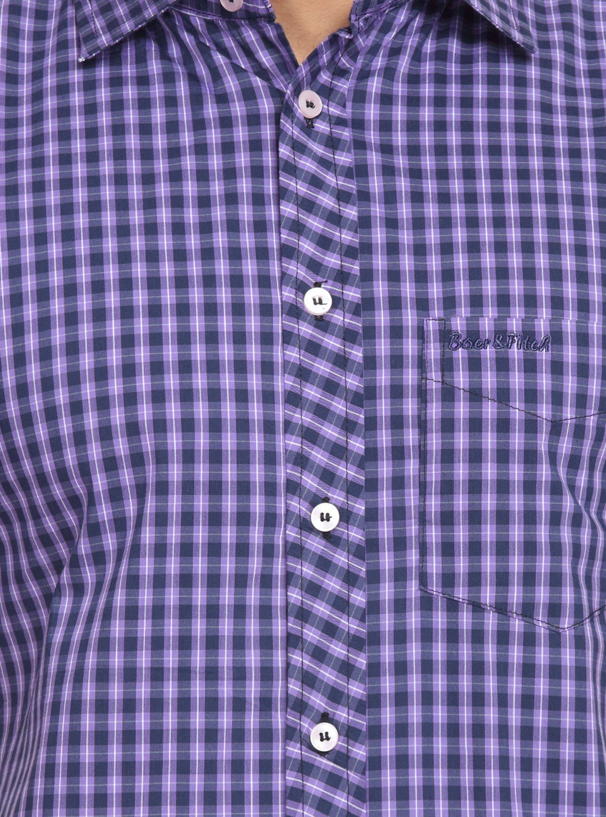 Men's Purple Checked Shirt – Bold, Timeless & Effortlessly Casual Style - Boer and Fitch