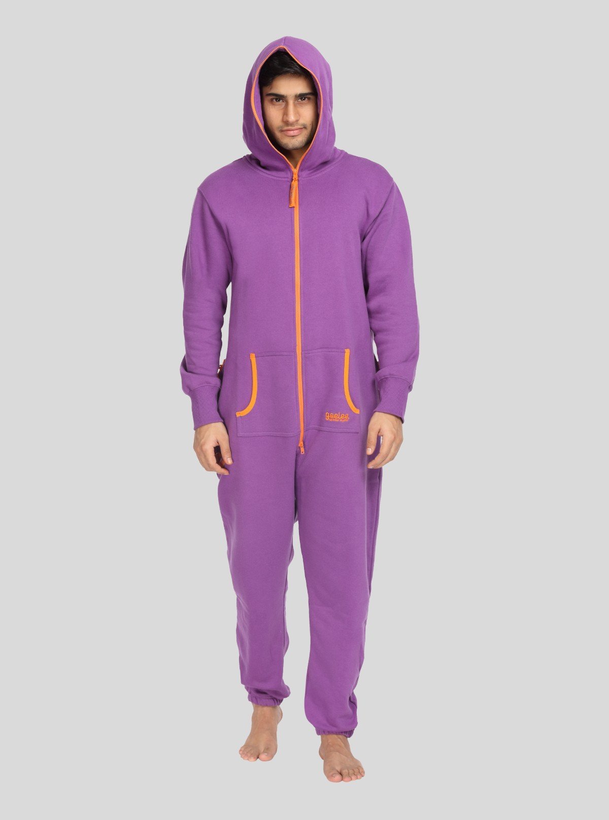 Men’s Purple Hooded Jumpsuit – All - in - One Comfort with Urban Style - Boer and Fitch